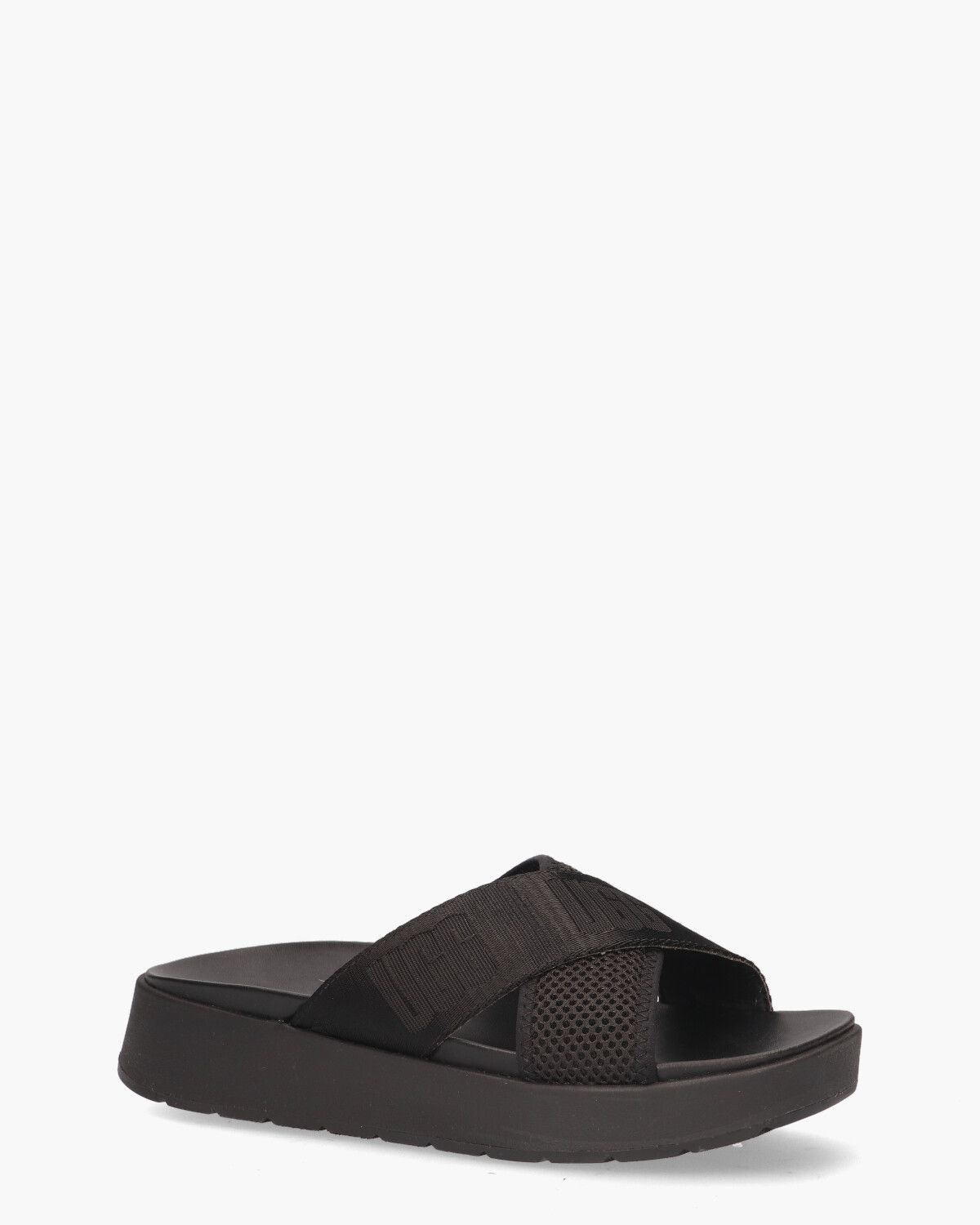 Emily Mesh Slide Zwart Damesslippers