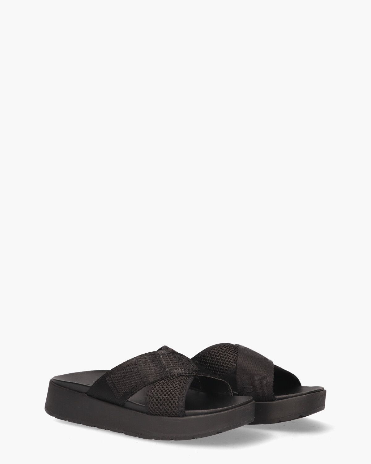 Emily Mesh Slide Zwart Damesslippers