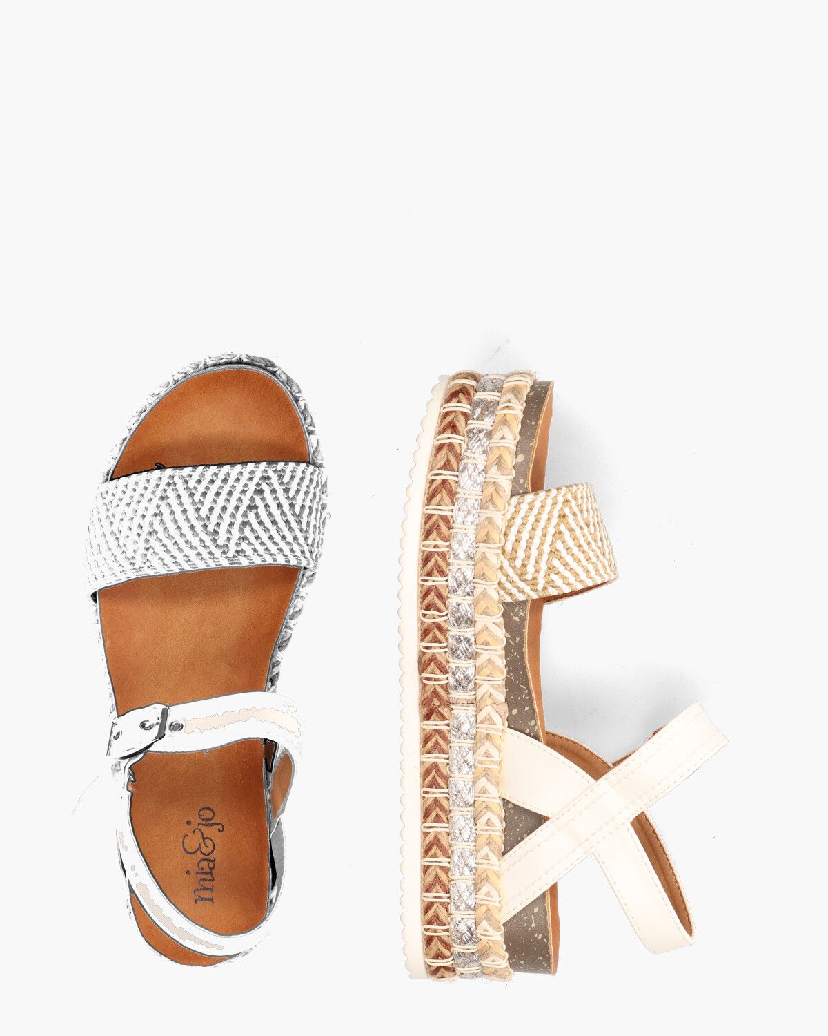 Maren Off-White/Beige Damessandalen