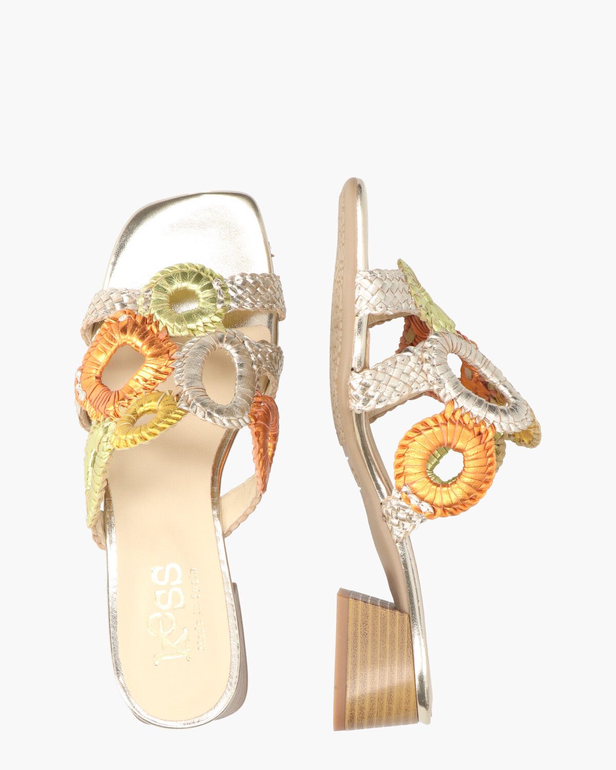 21036 Goud/Multicolor Damesslippers