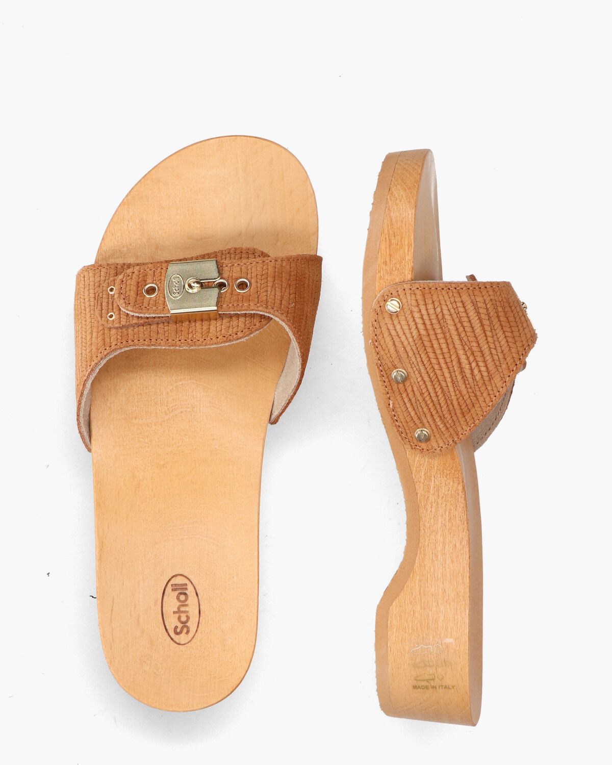 Pescura Heel Cognac Damesslippers