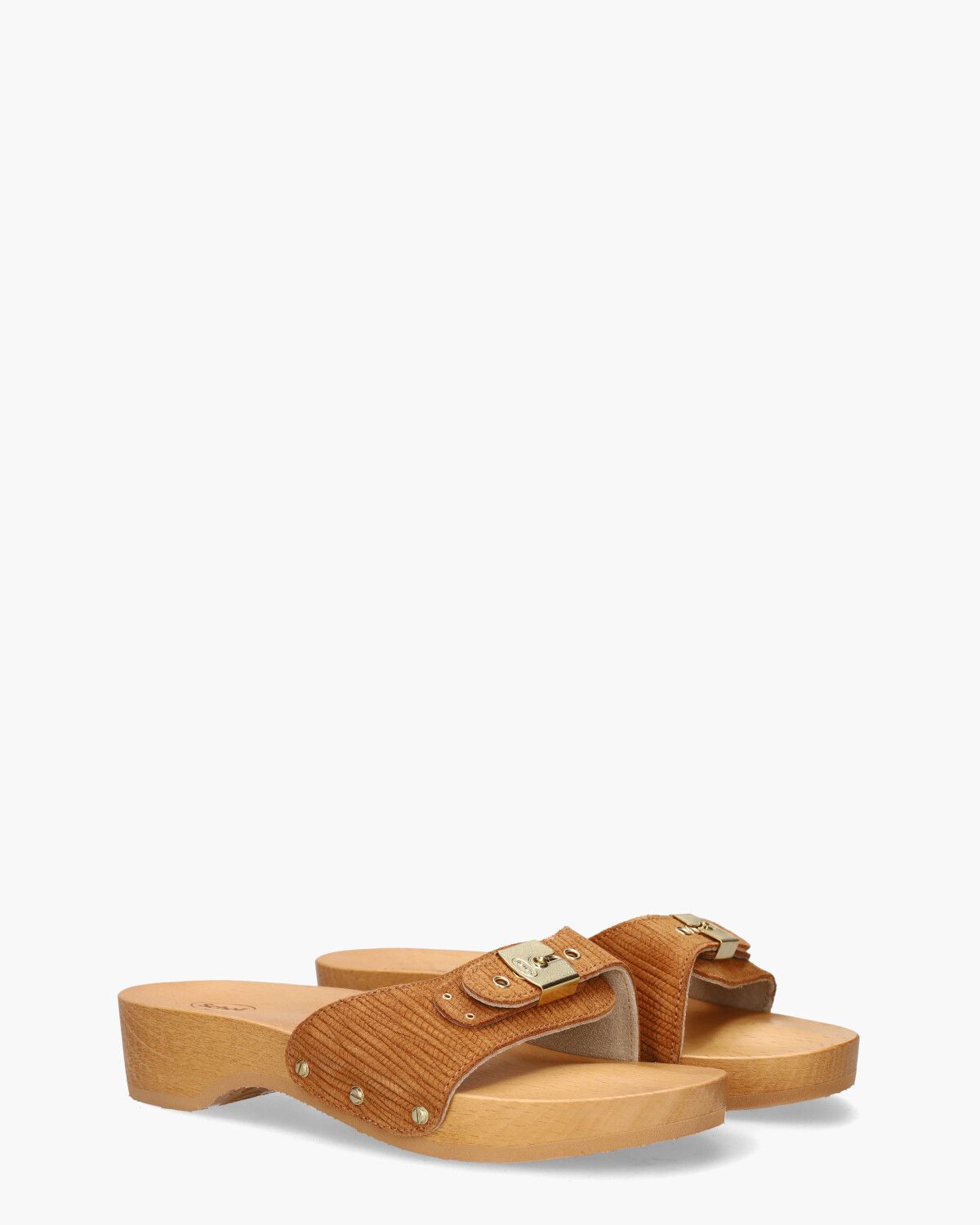 Pescura Heel Cognac Damesslippers