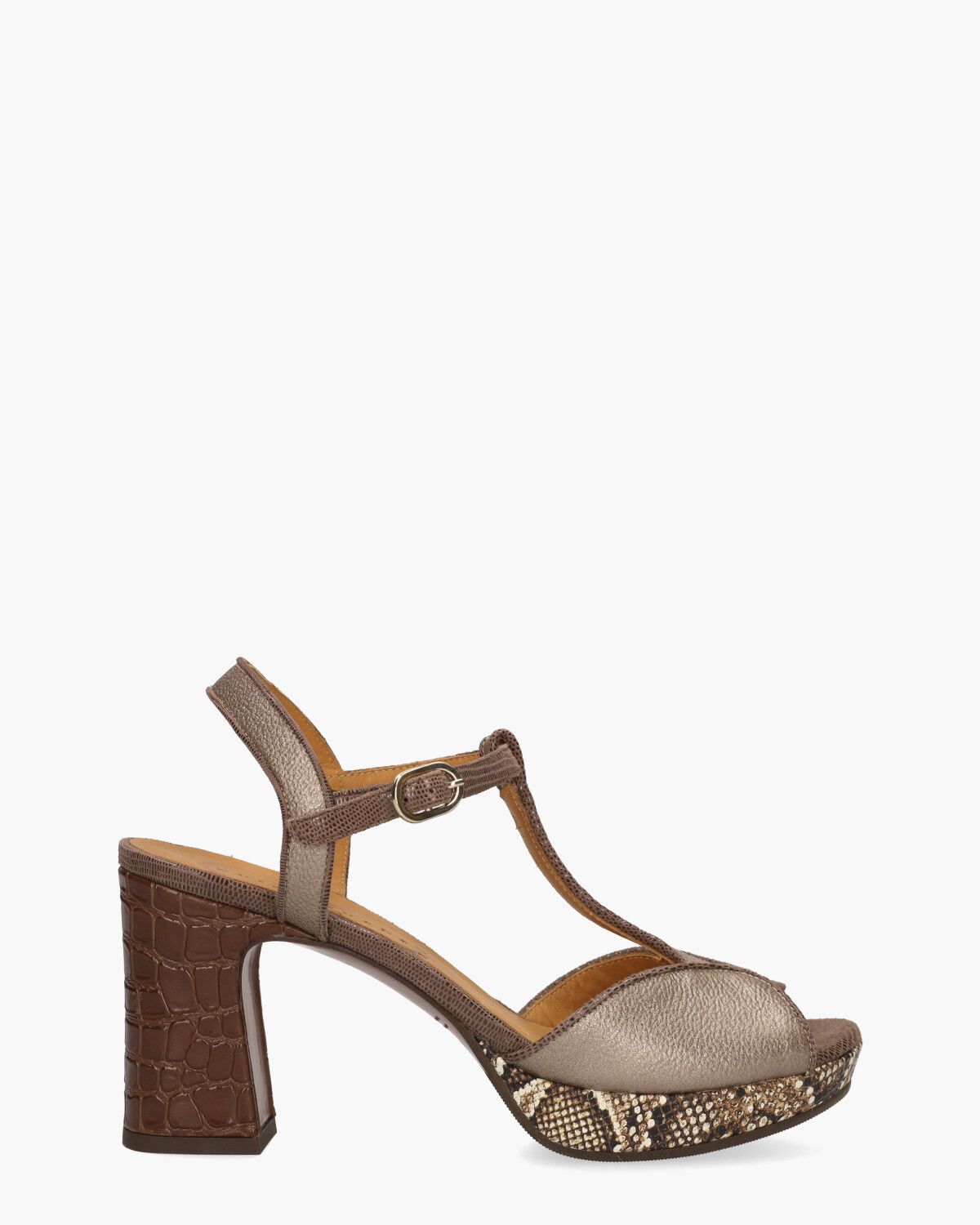 Keduni Taupe/Donkerbruin Damessandalen