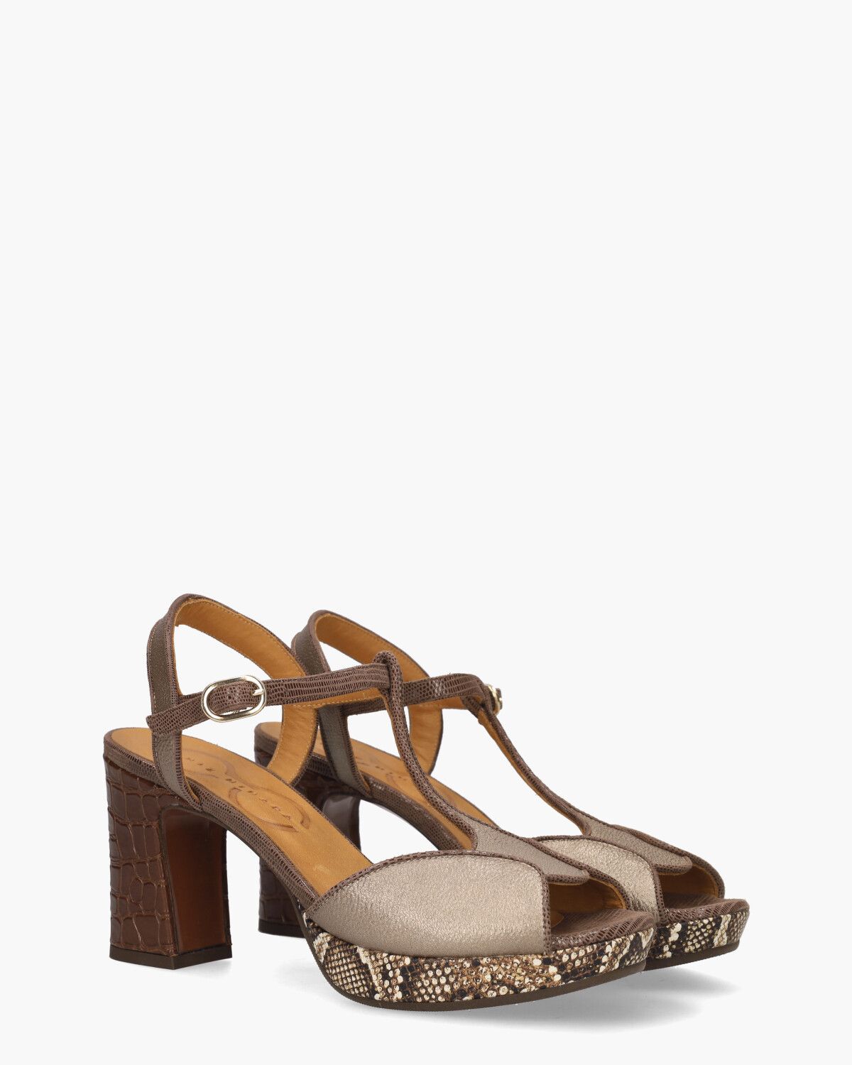 Keduni Taupe/Donkerbruin Damessandalen