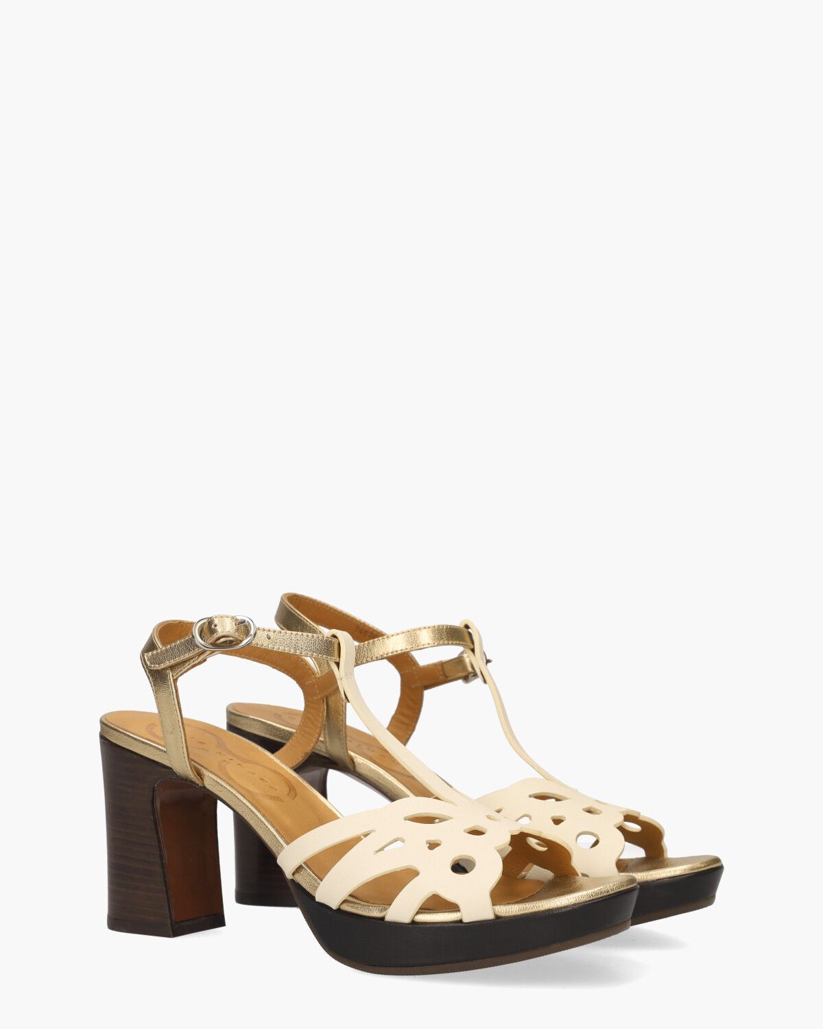 Karik Off-White/Goud Damespumps
