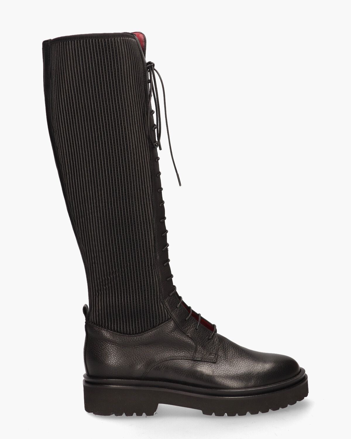 12011 Zwart Dames Veterboots