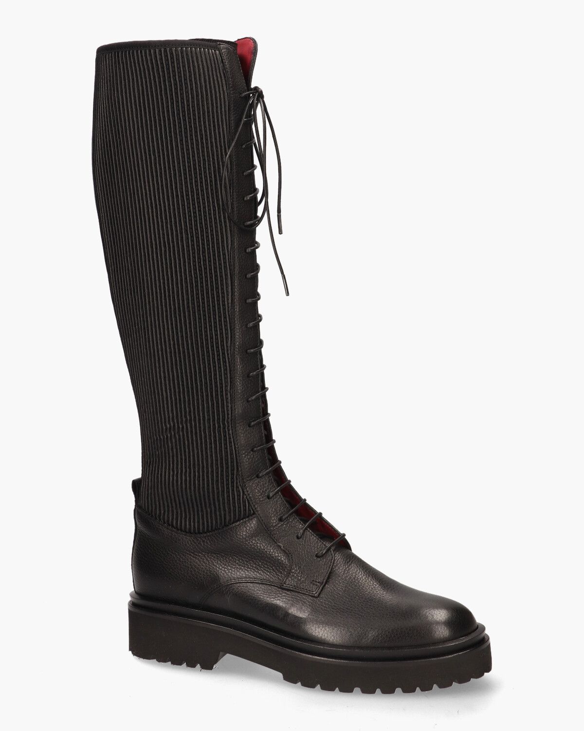 12011 Zwart Dames Veterboots