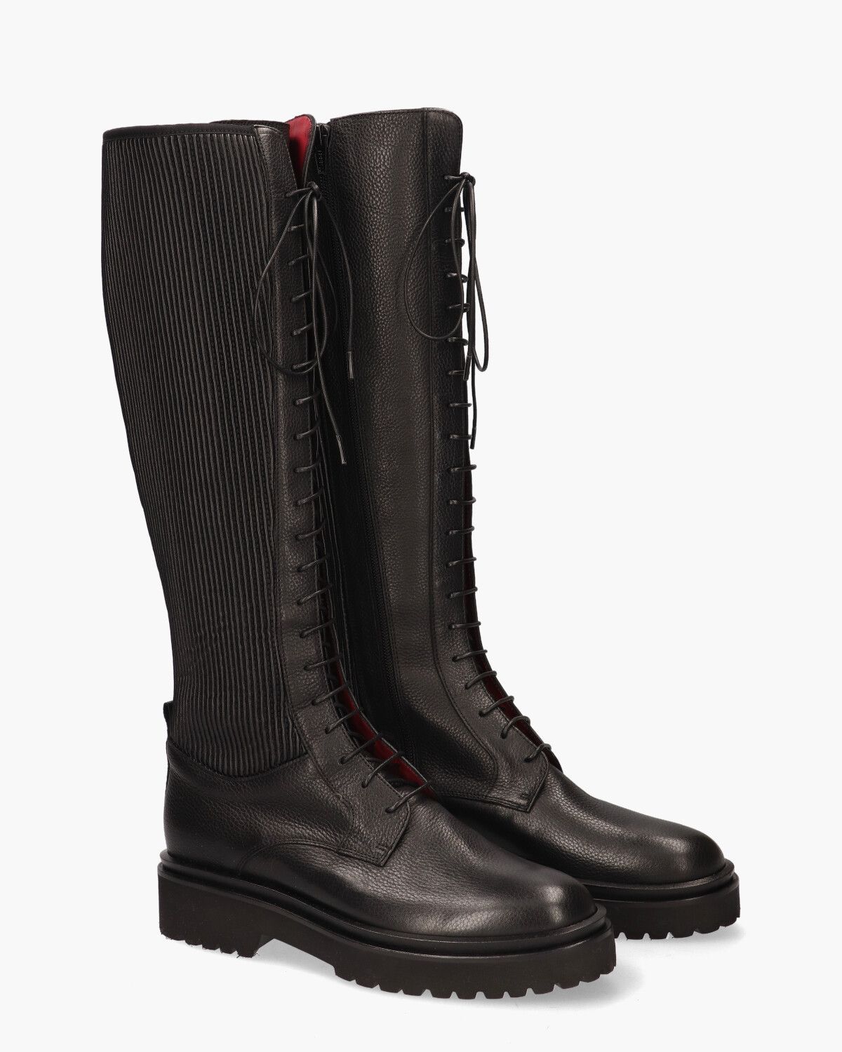 12011 Zwart Dames Veterboots