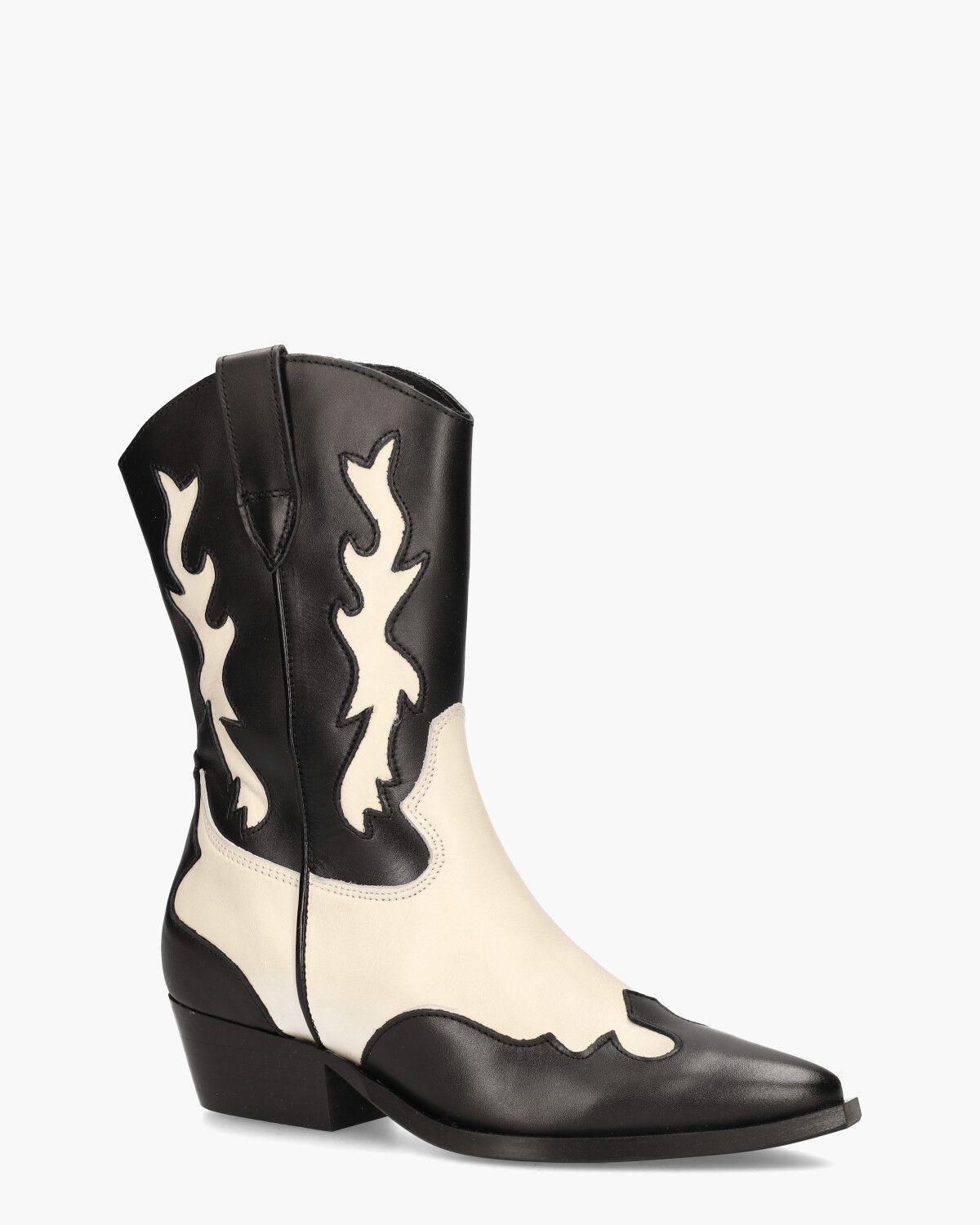 Tory 1-A Zwart/Off-White Damesboots