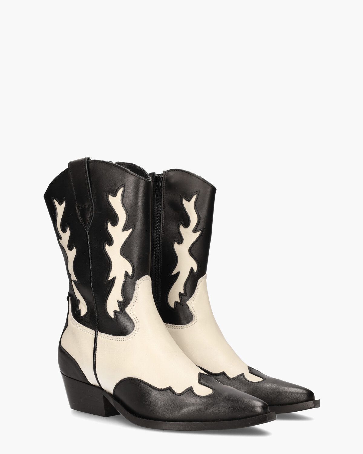 Tory 1-A Zwart/Off-White Damesboots