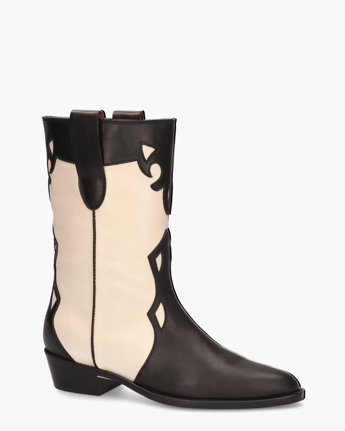 TL-12765 Off-White/Zwart Damesboots