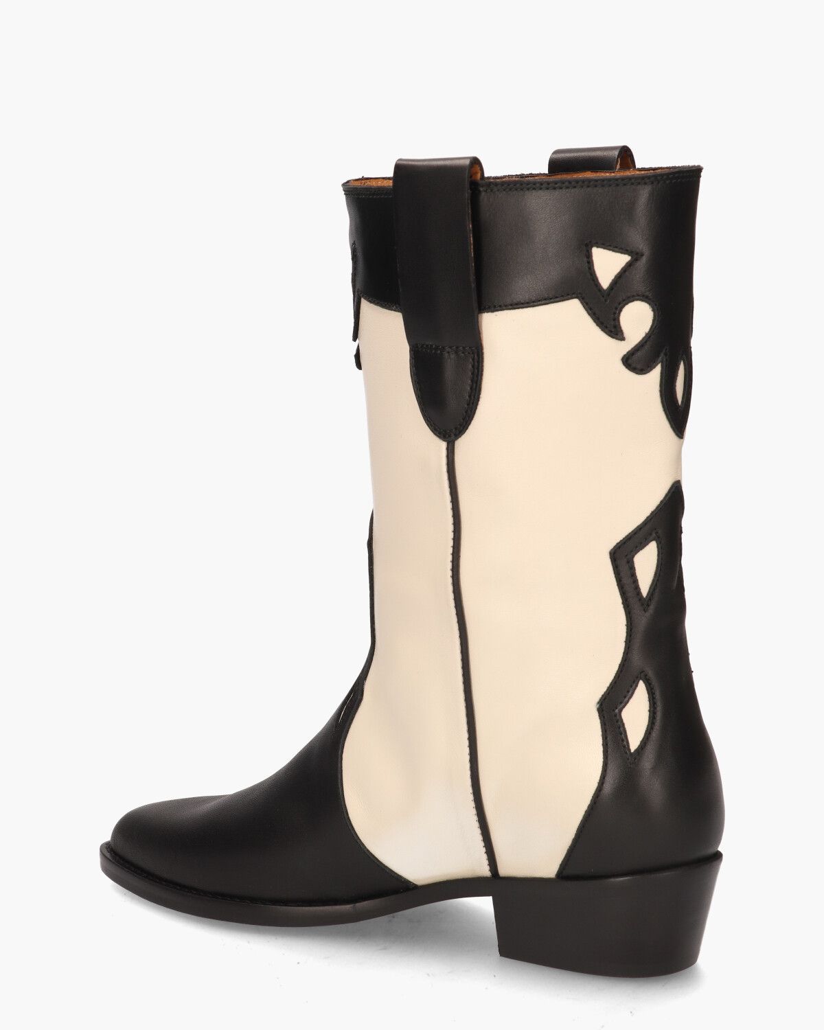 TL-12765 Off-White/Zwart Damesboots