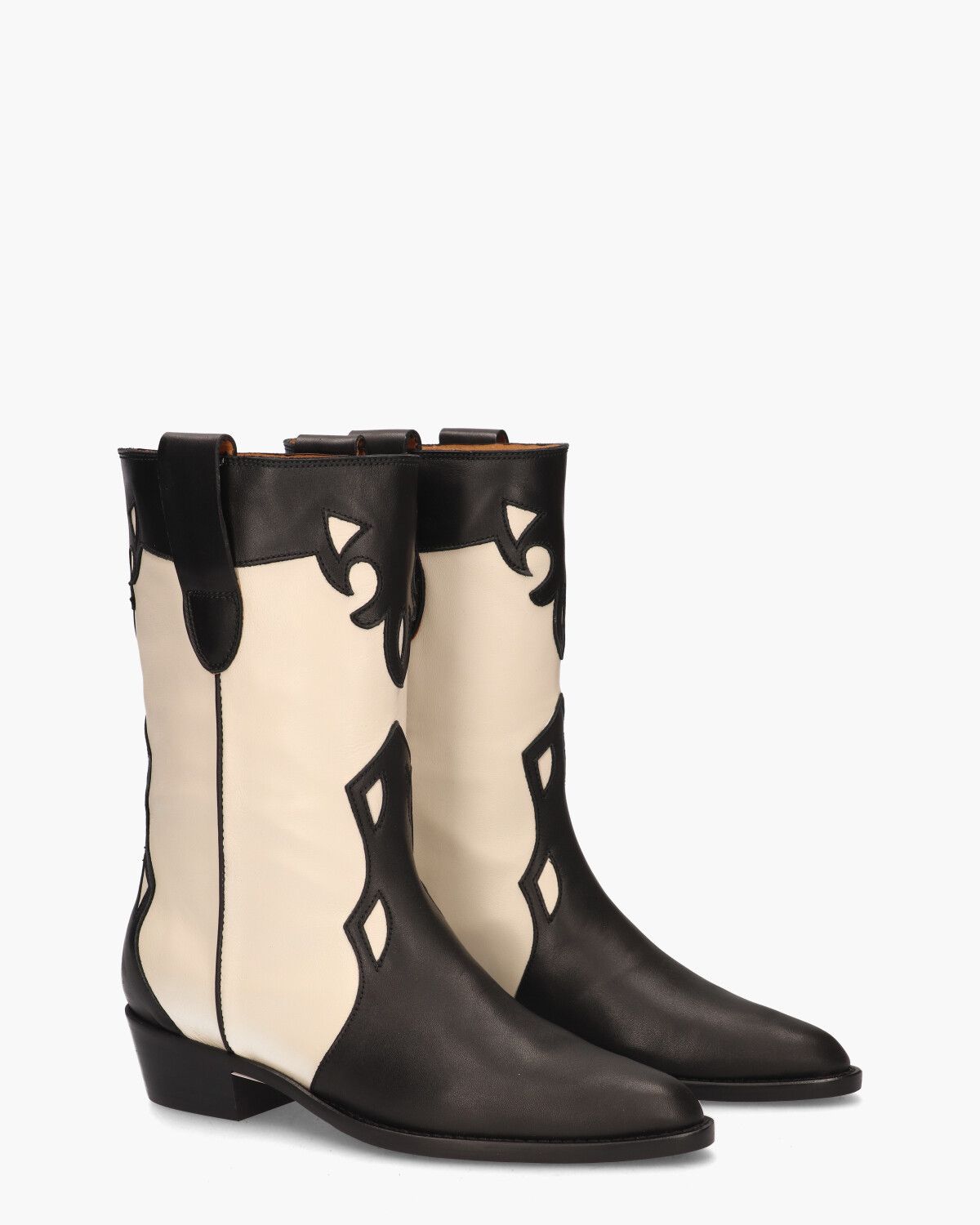 TL-12765 Off-White/Zwart Damesboots
