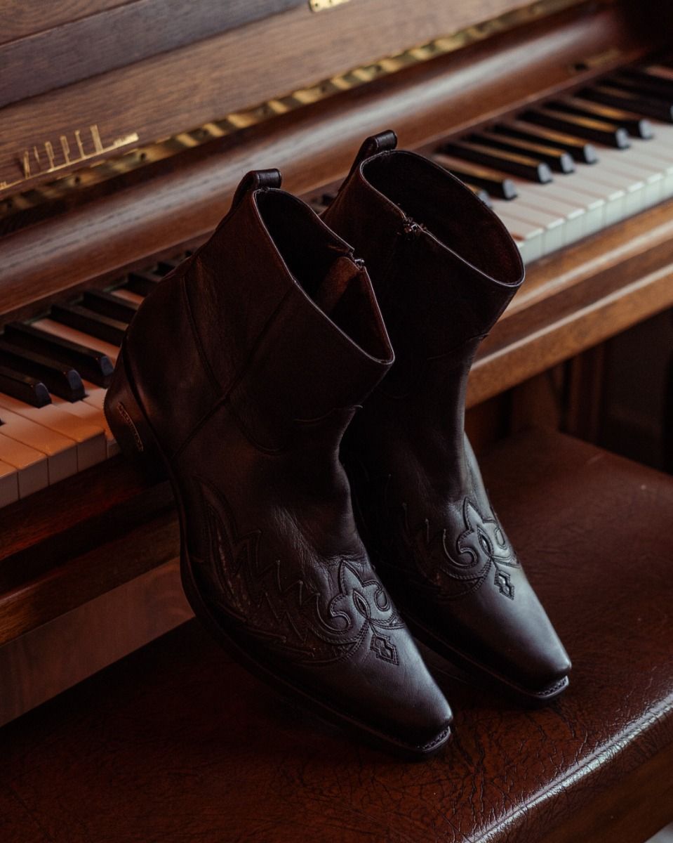 12185 Zwart Heren Enkelboots