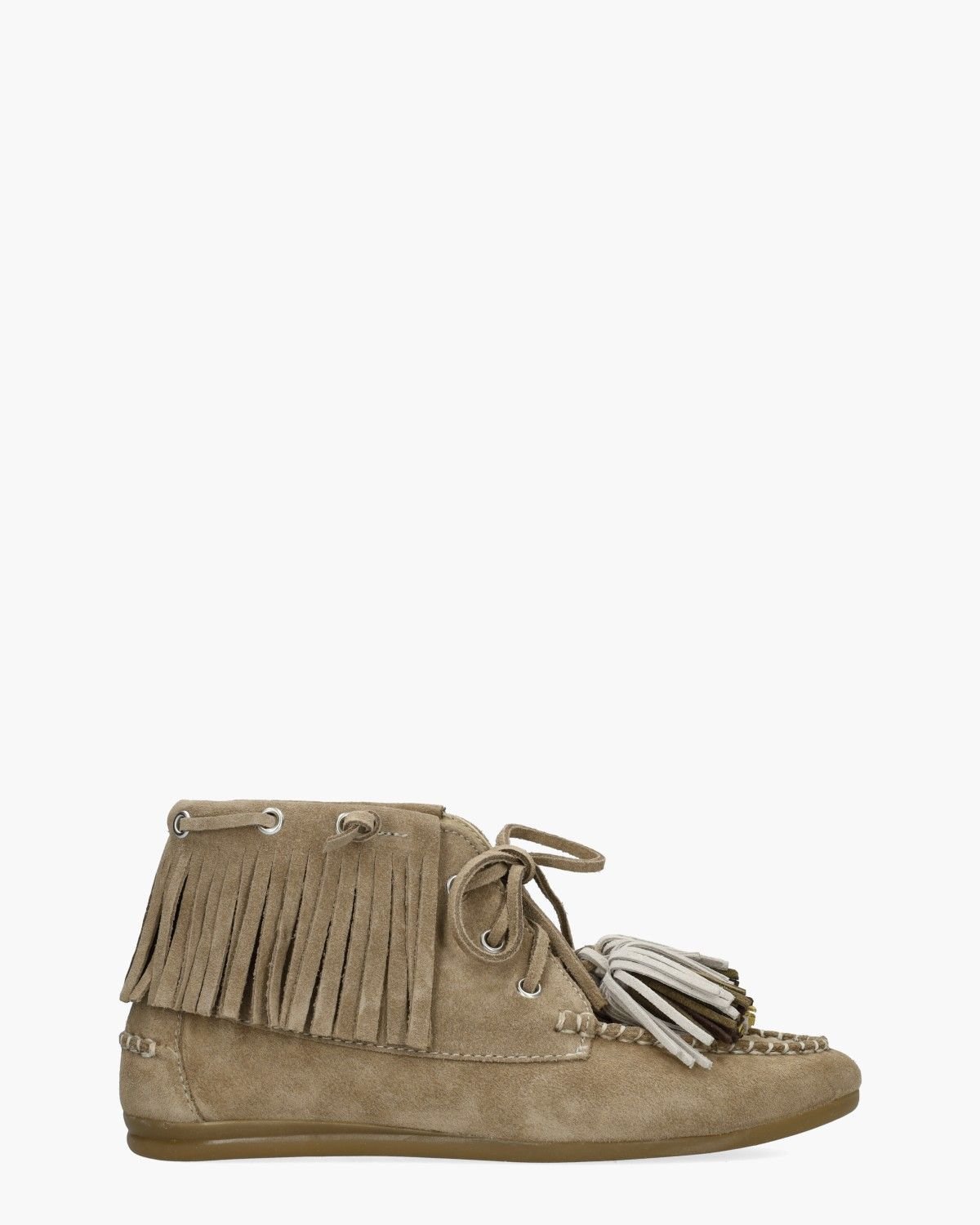 Mausi Taupe Dames Enkellaarsjes