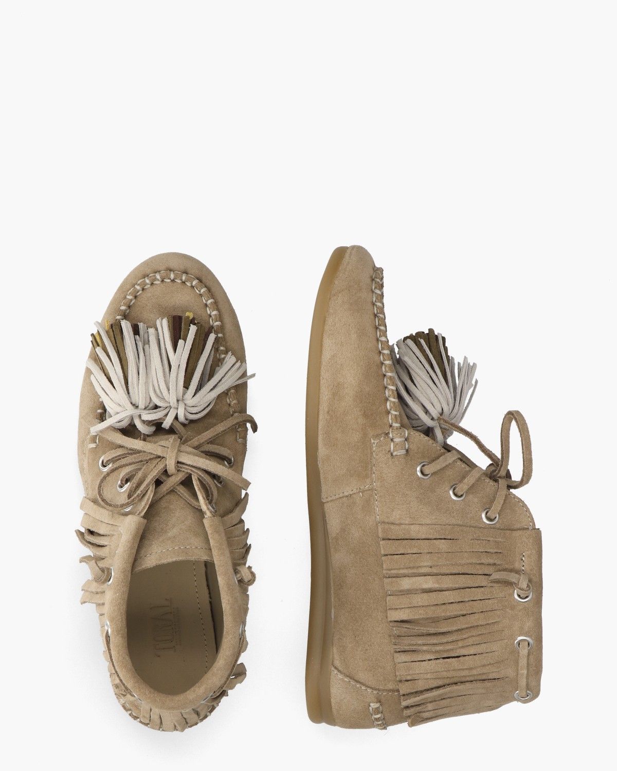 Mausi Taupe Dames Enkellaarsjes
