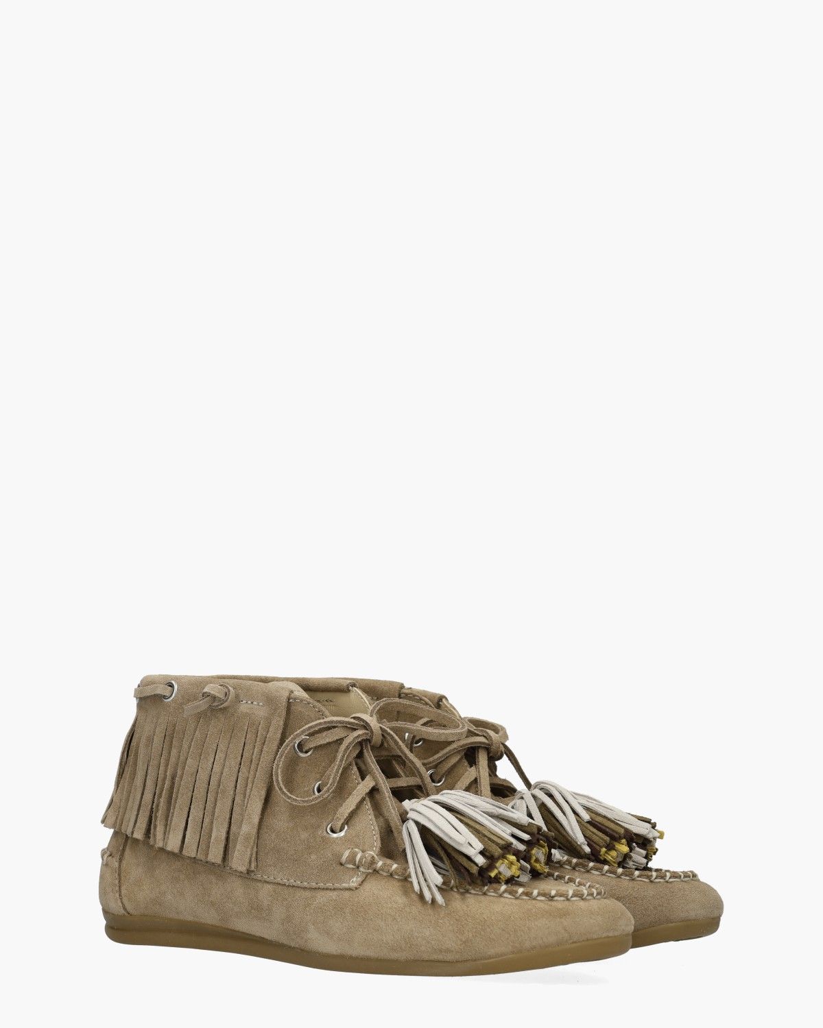Mausi Taupe Dames Enkellaarsjes