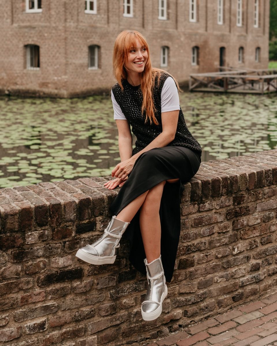 Rosy Zilver Dames Enkelboots