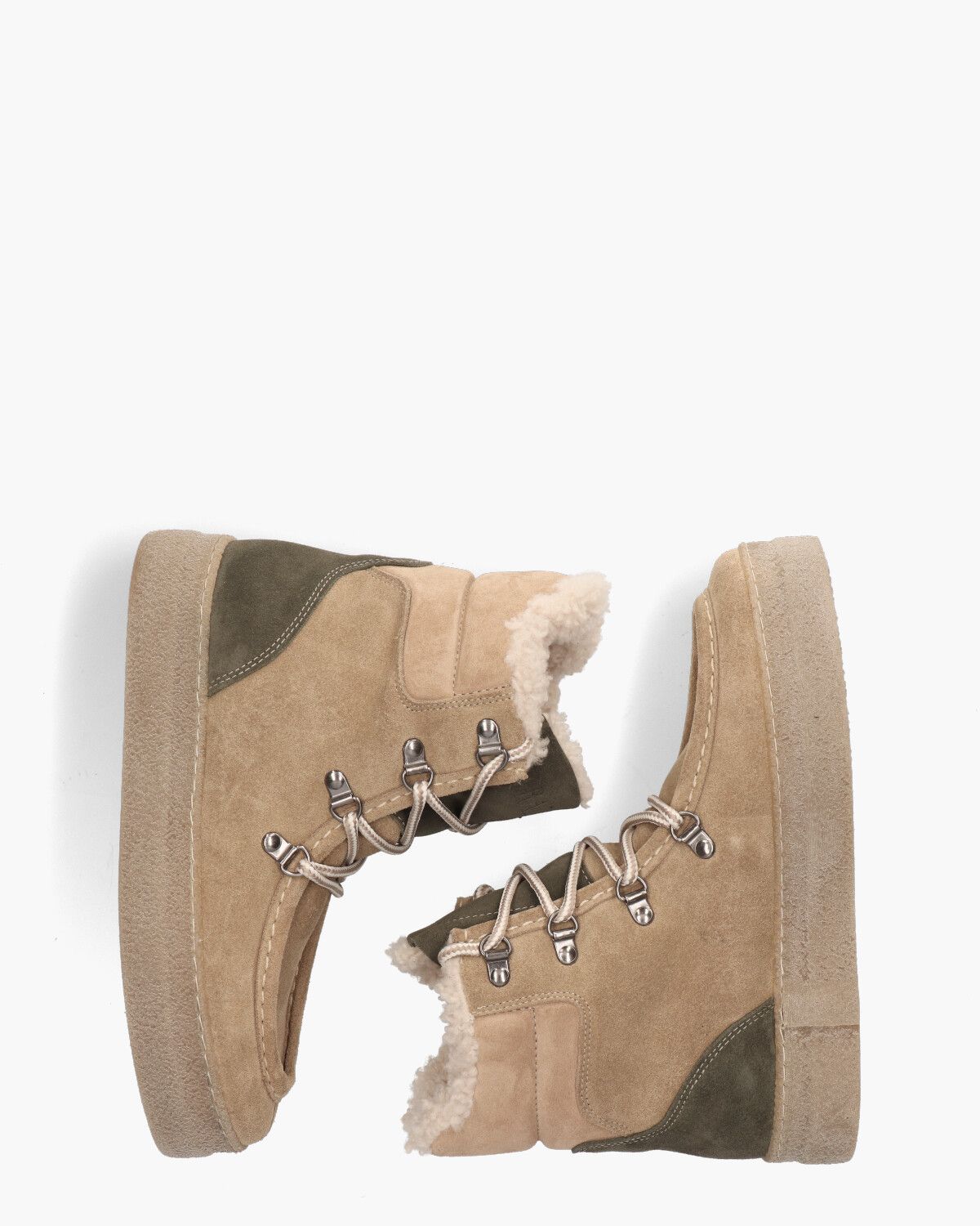 TL-12780 Beige/Groen Dames Veterboots
