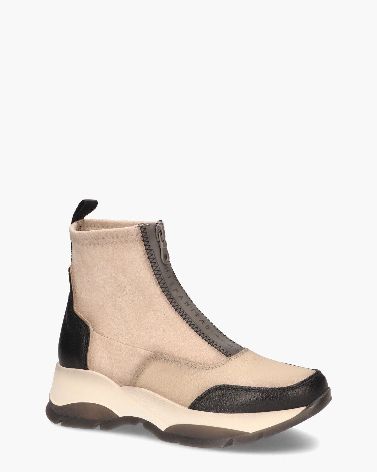 Hispanitas Andes Beige Zwart Dames Enkelboots Van Arendonk