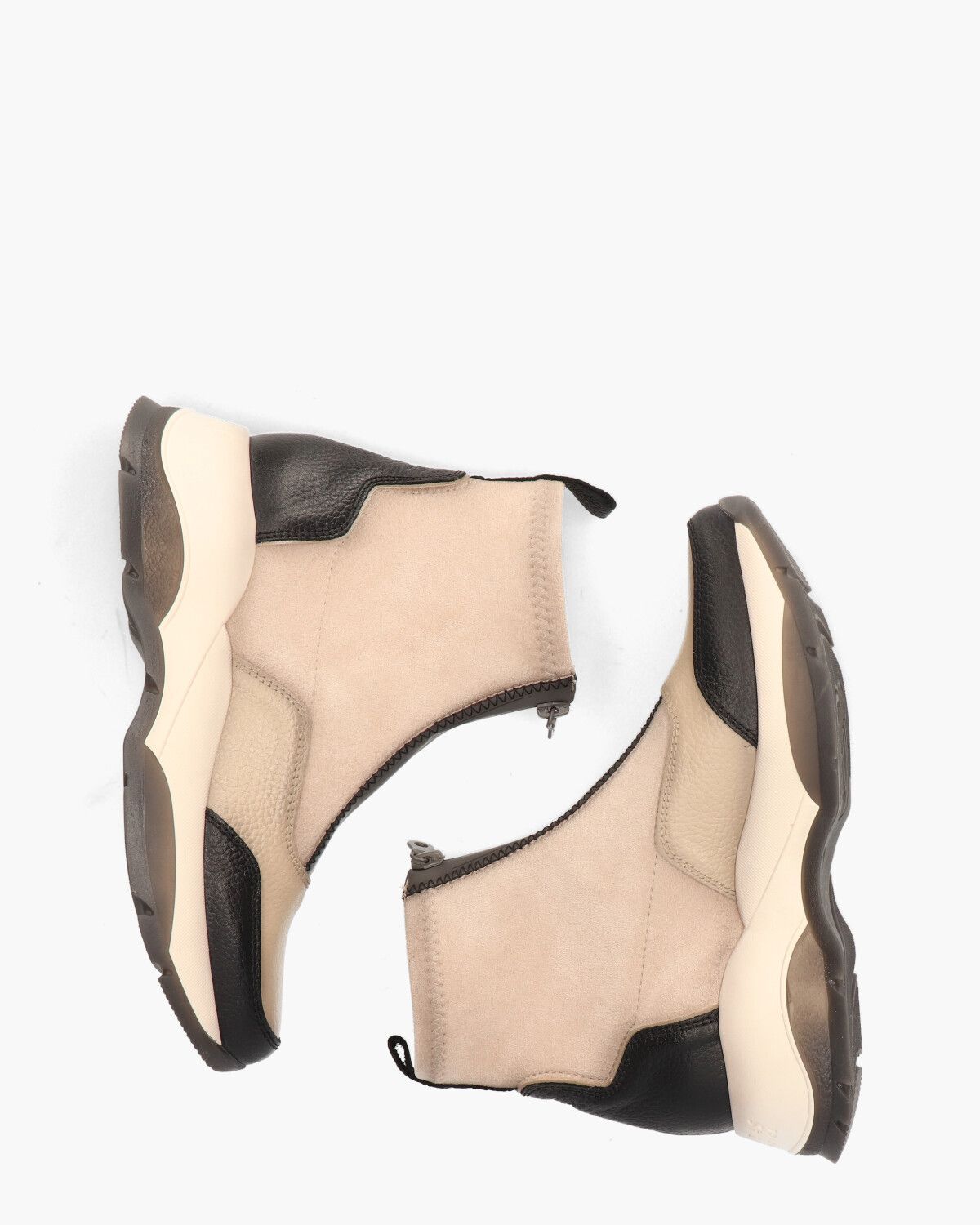 Andes Beige/Zwart Dames Enkelboots