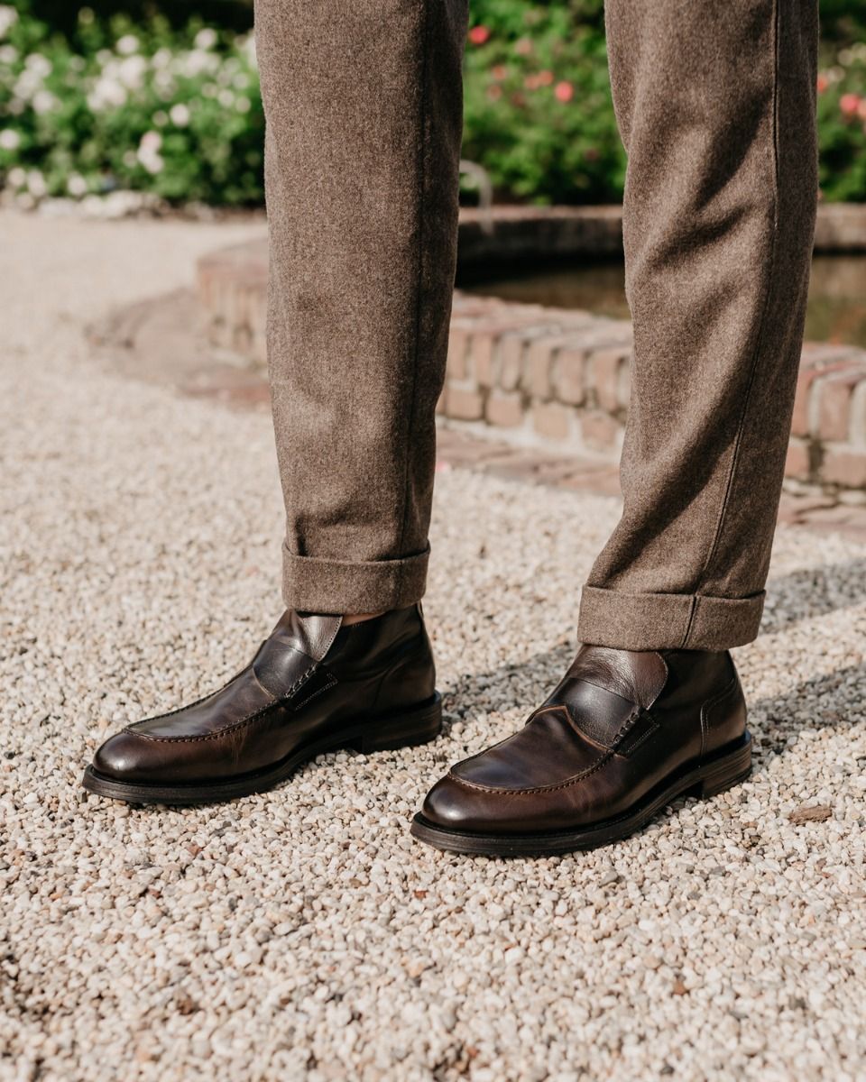 18302E Donkerbruin Herenloafers