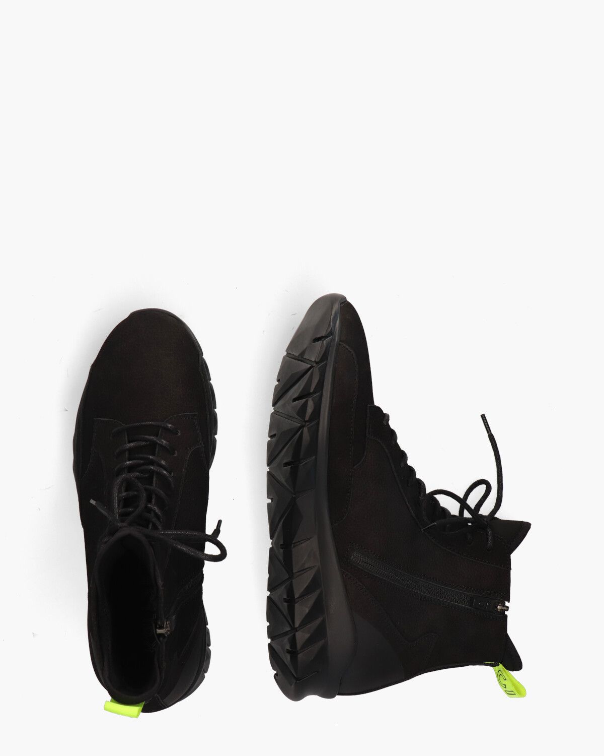 High Top Diamond Cut Runner Zwart Herensneakers