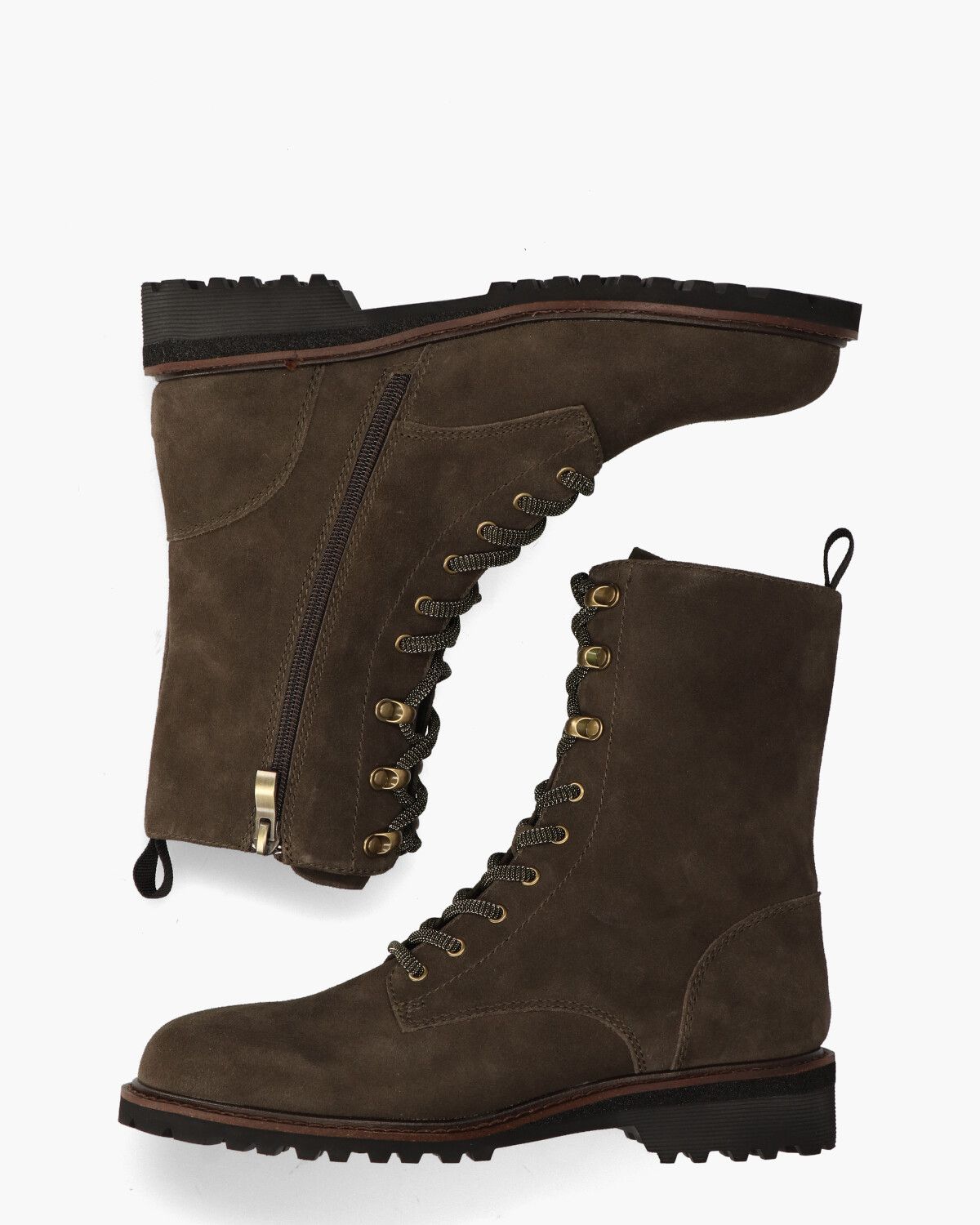 MN22W-PR25 Groen Dames Veterboots
