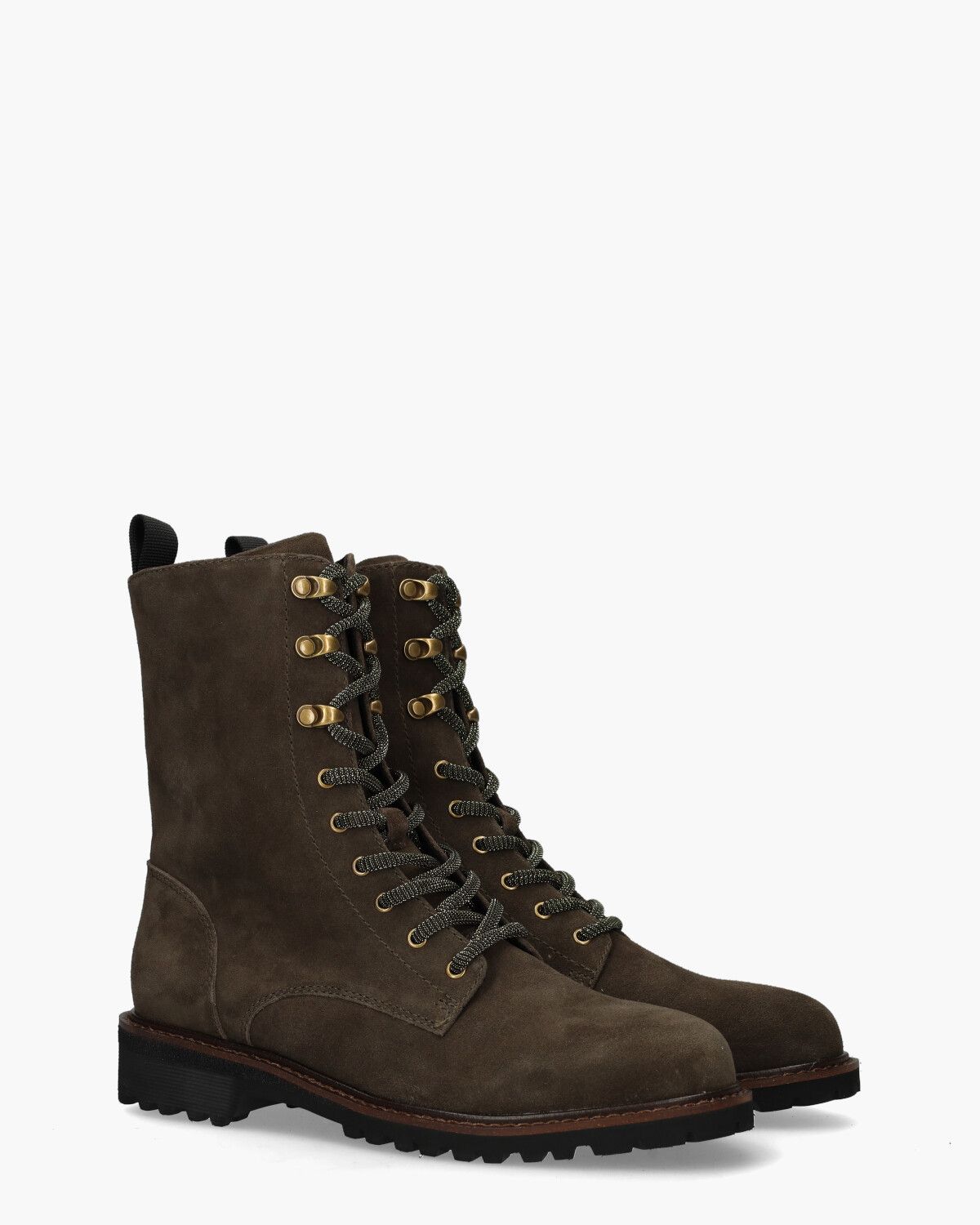 MN22W-PR25 Groen Dames Veterboots