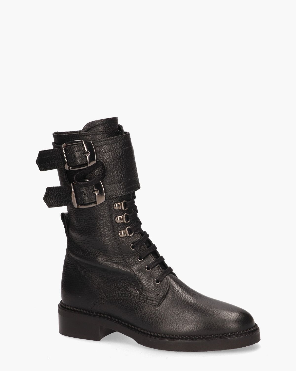 31119 Zwart Dames Veterboots