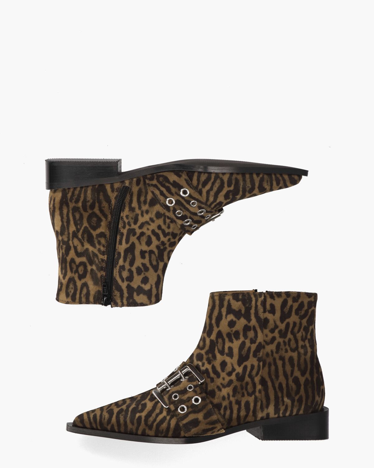 Nicole Bruin/Zwart Dames Enkelboots