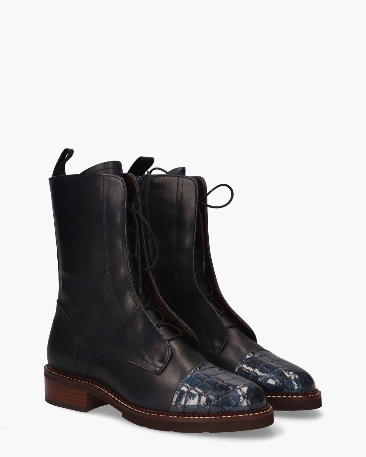 Donkerblauwe veterschoenen 2025 dames