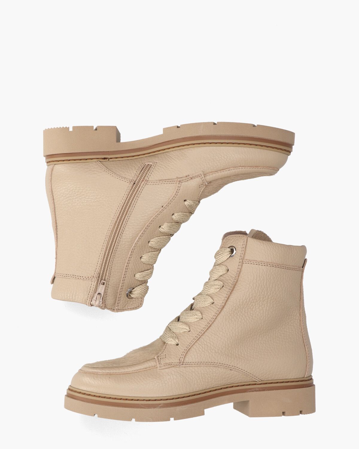 6768 Beige Dames Enkellaarsjes