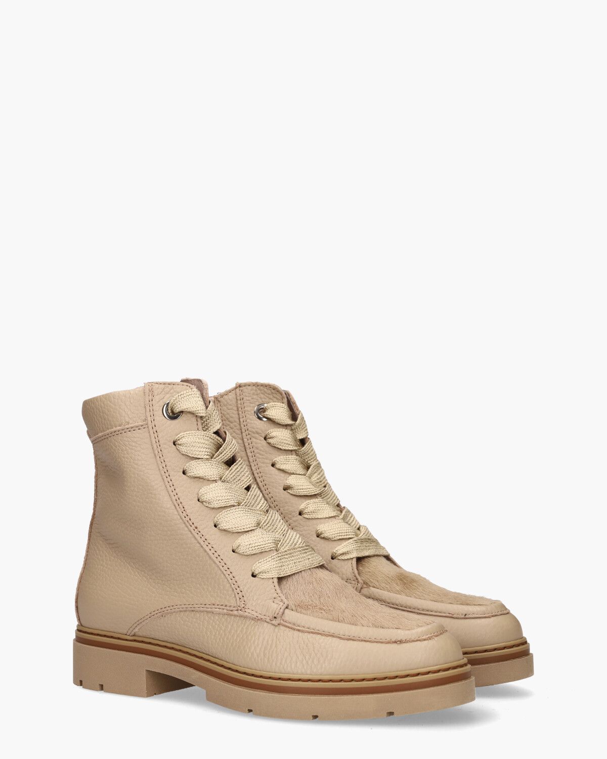 6768 Beige Dames Enkellaarsjes