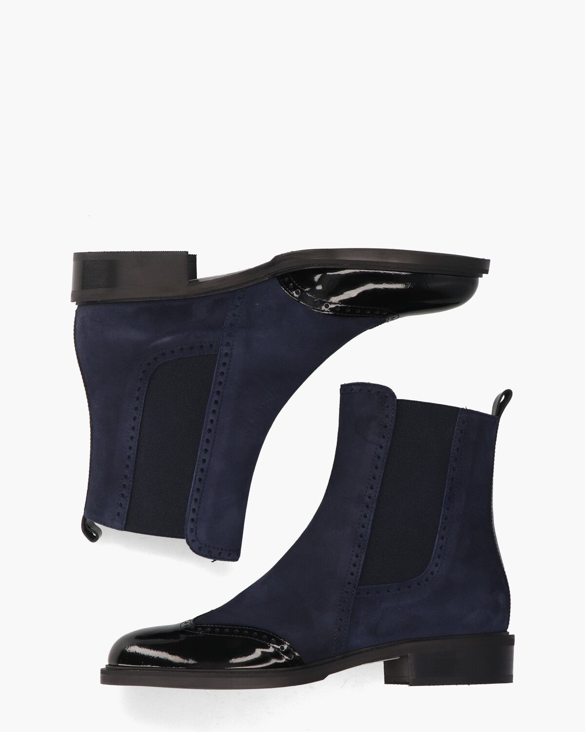 12270 Donkerblauw/Zwart Dames Chelseaboots