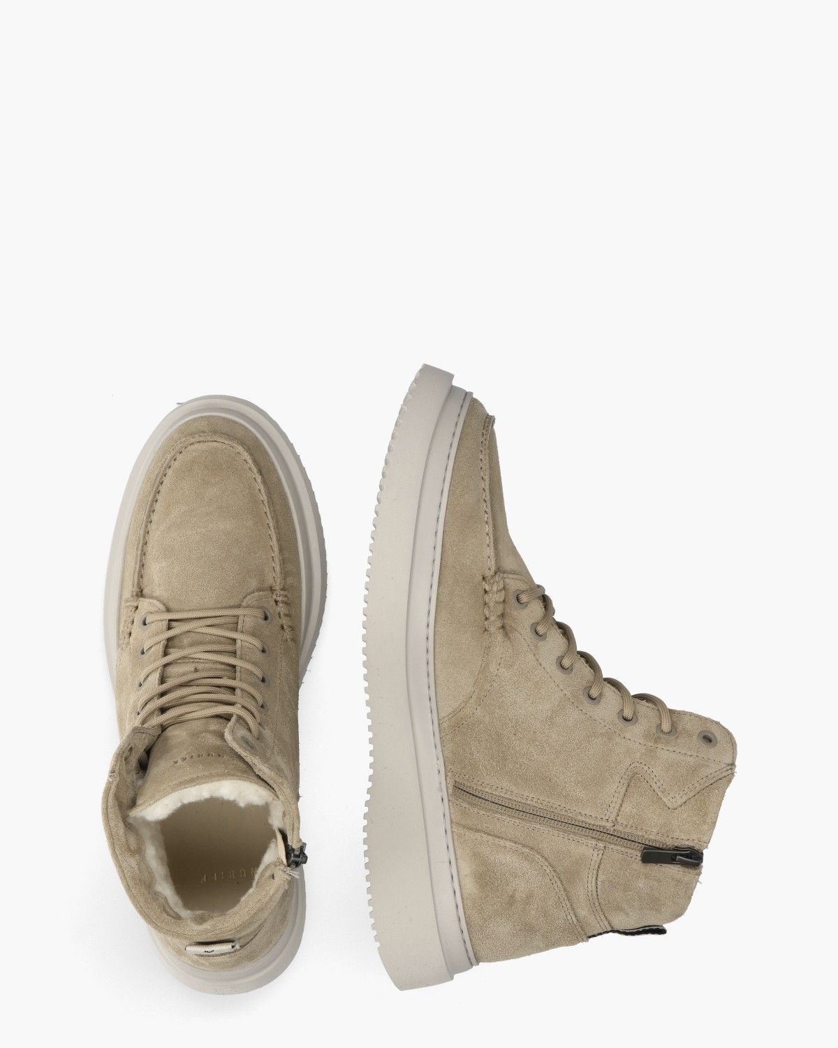 Ｎorganic Nubikk Jonah Arctic Fur Beige Heren Veterboots - Van Arendonk.nl