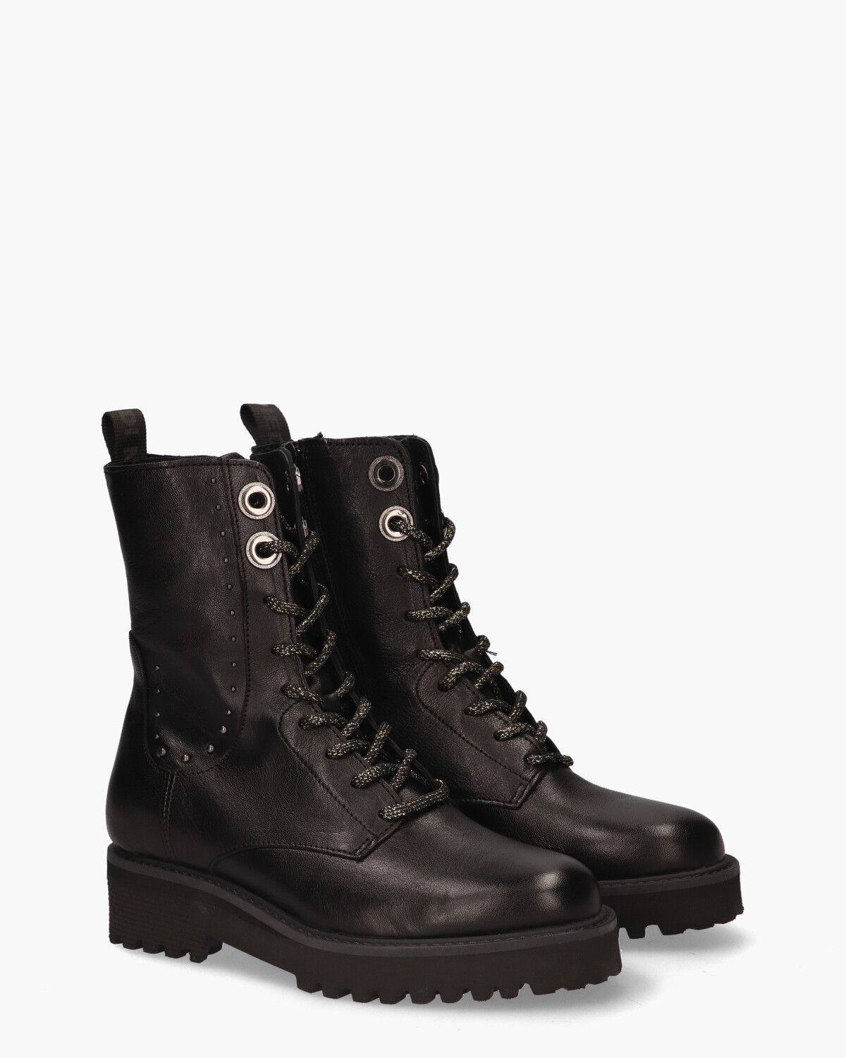 2702-02.01 Zwart Dames Veterboots
