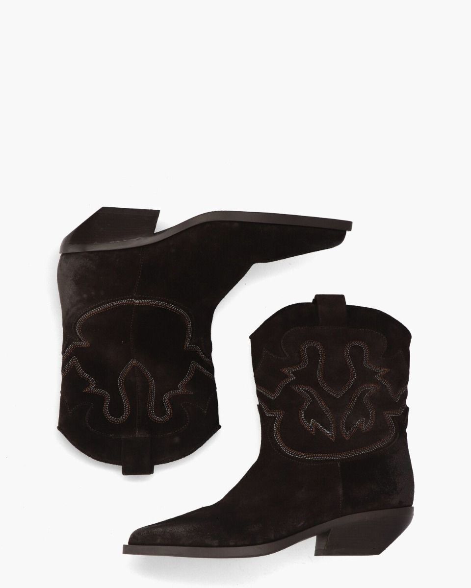 E4025 Donkerbruin Dames Enkelboots