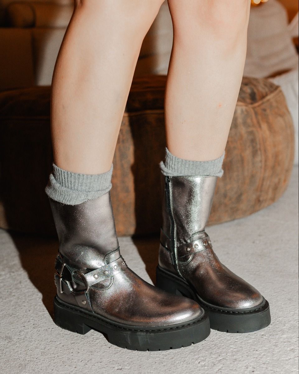 Garoche Zilver Dames Enkelboots