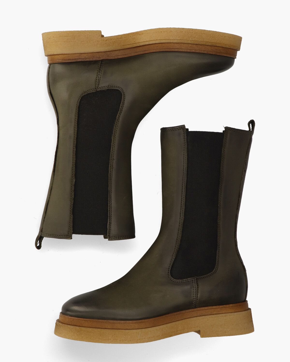 2PALAS204 Donkergroen Dames Chelseaboots