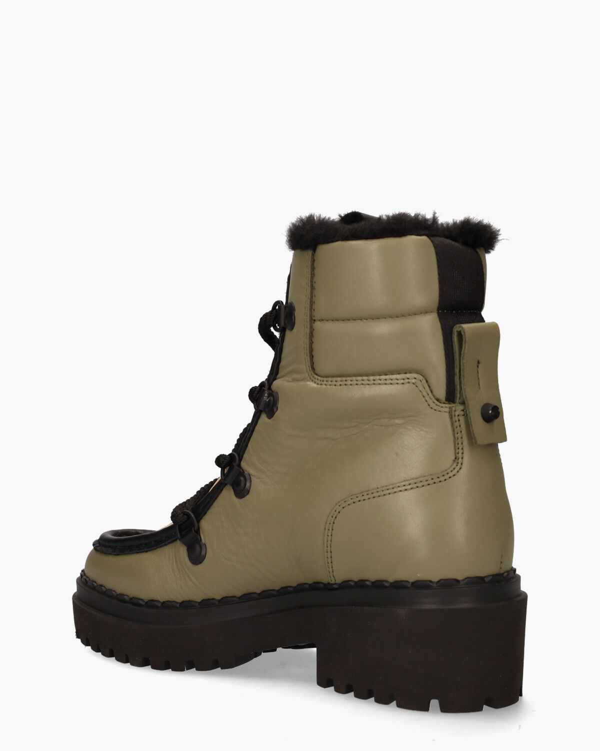 Fae Prime Fur Groen/Beige/Zwart Dames Veterboots