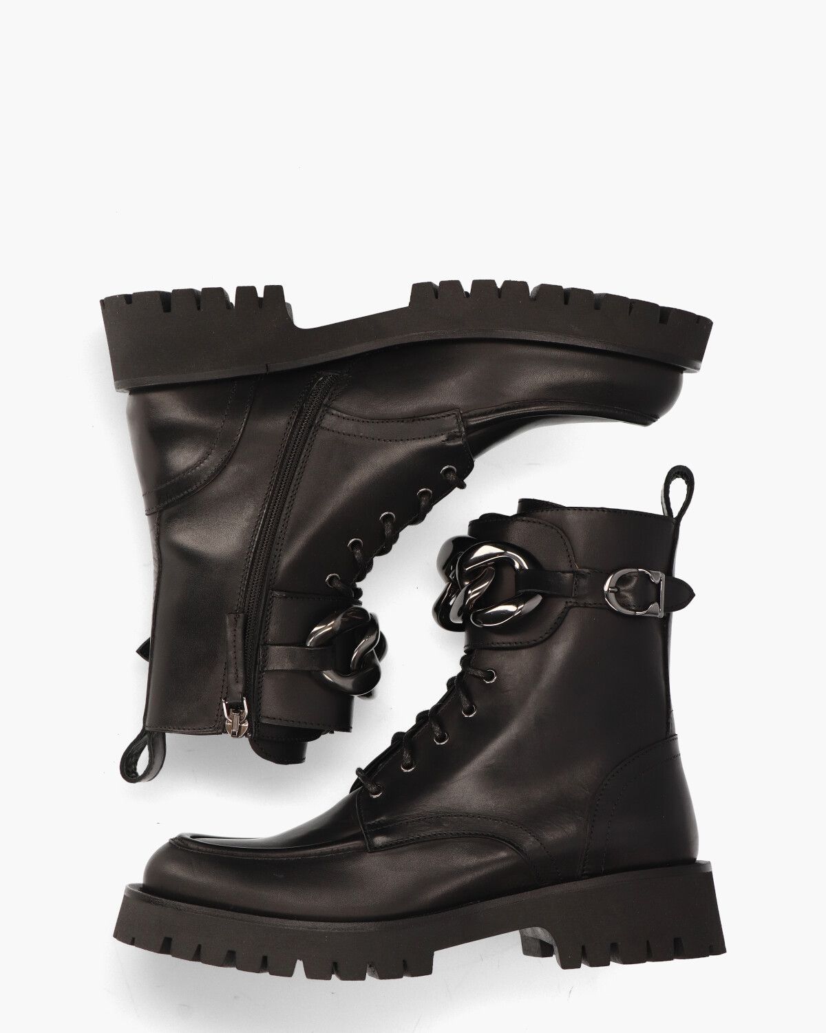 Y288 Zwart Dames Veterboots