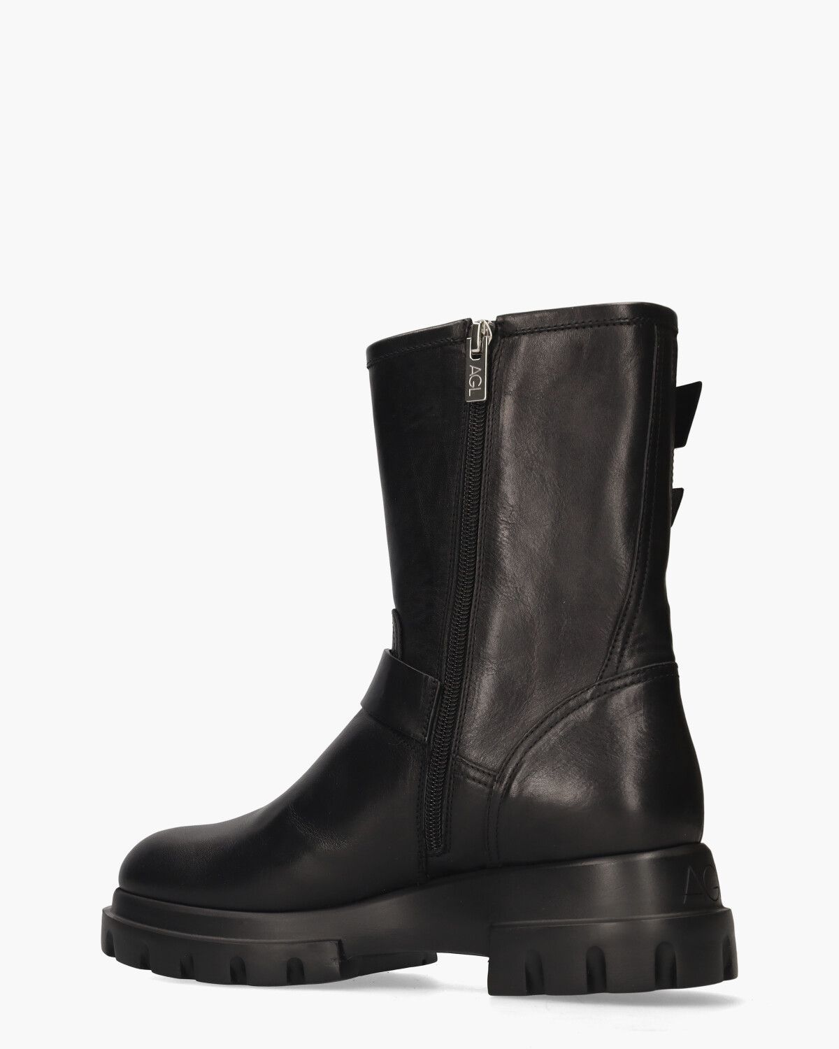 Chunky Biker Zwart Dames Enkellaarsjes