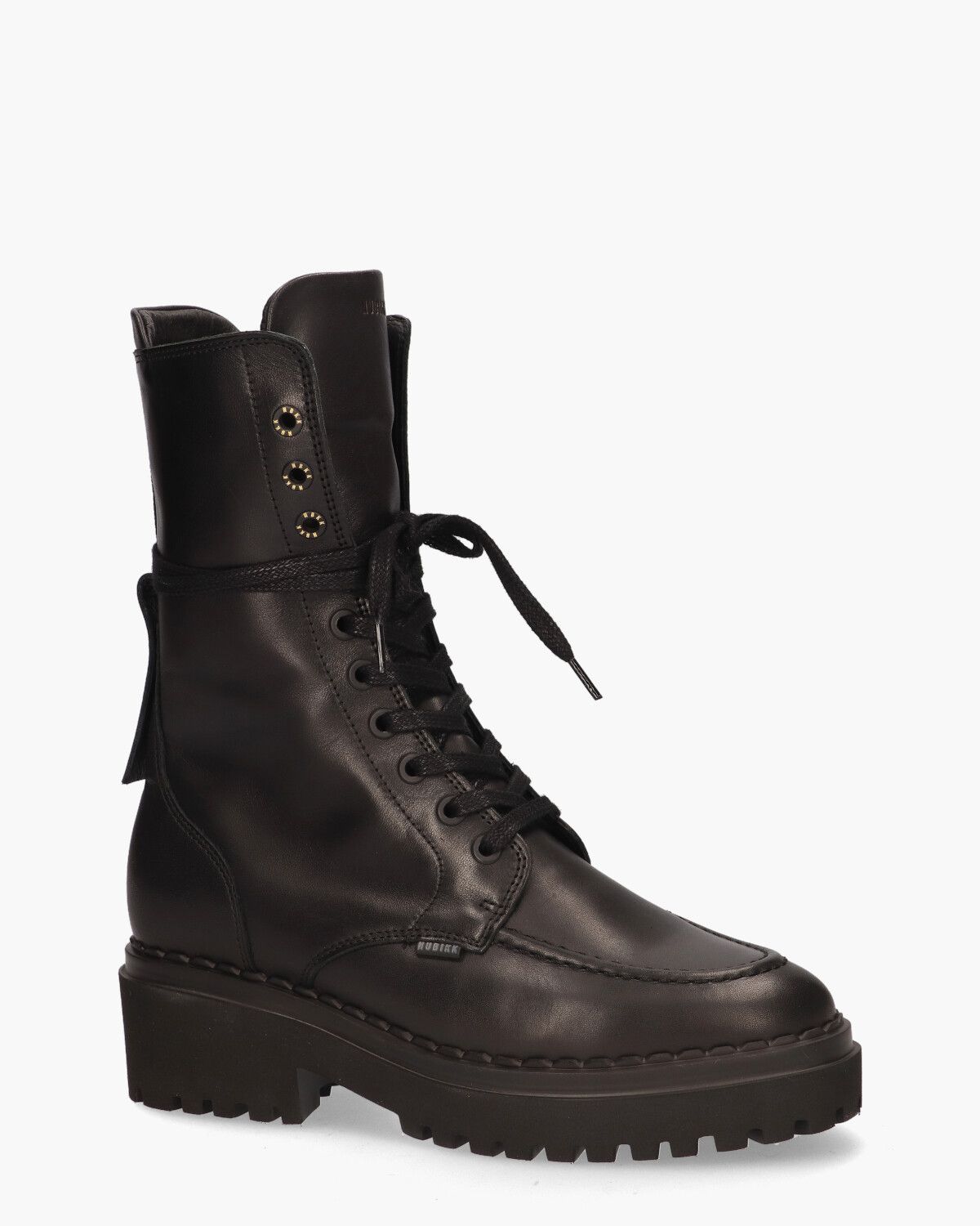 Fae Aubine Zwart/Zwart Dames Veterboots