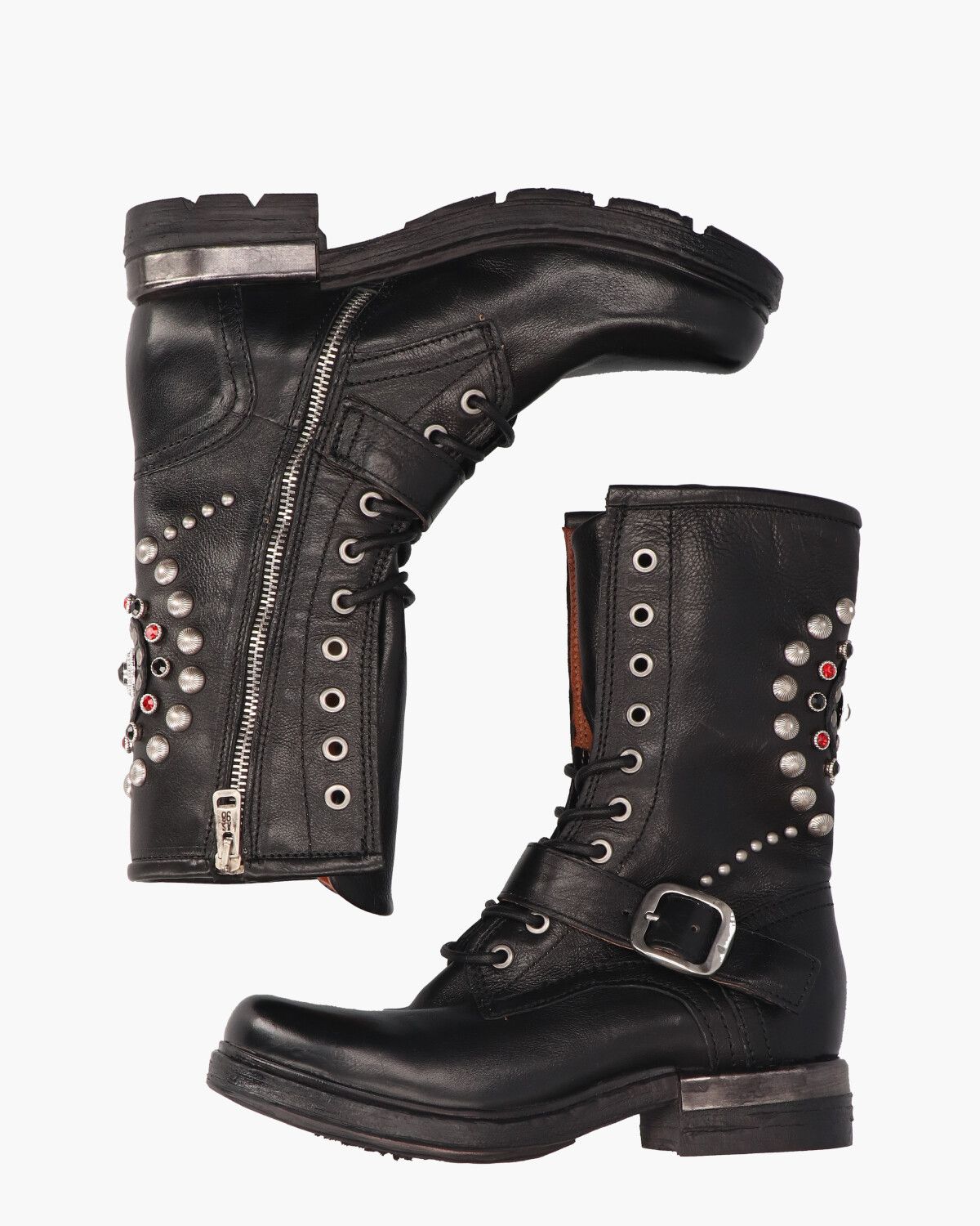 B80212 Zwart Dames Veterboots