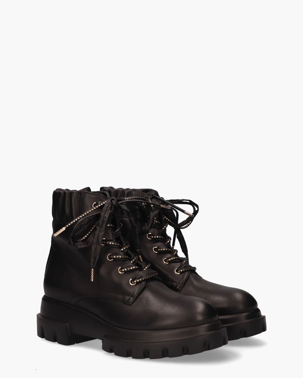 D756549 Zwart Dames Veterboots