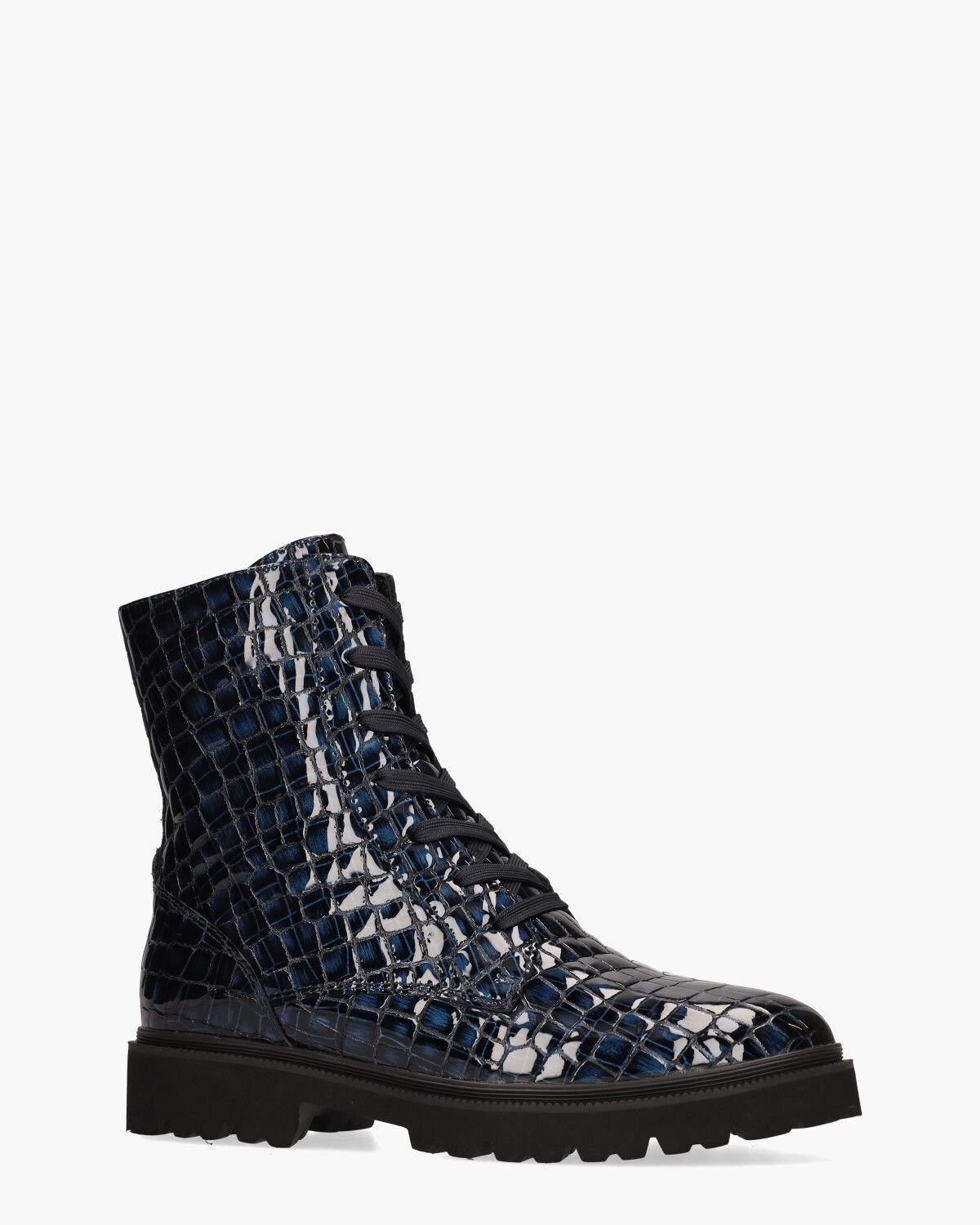 Verine Donkerblauw/Petrol Dames Veterboots