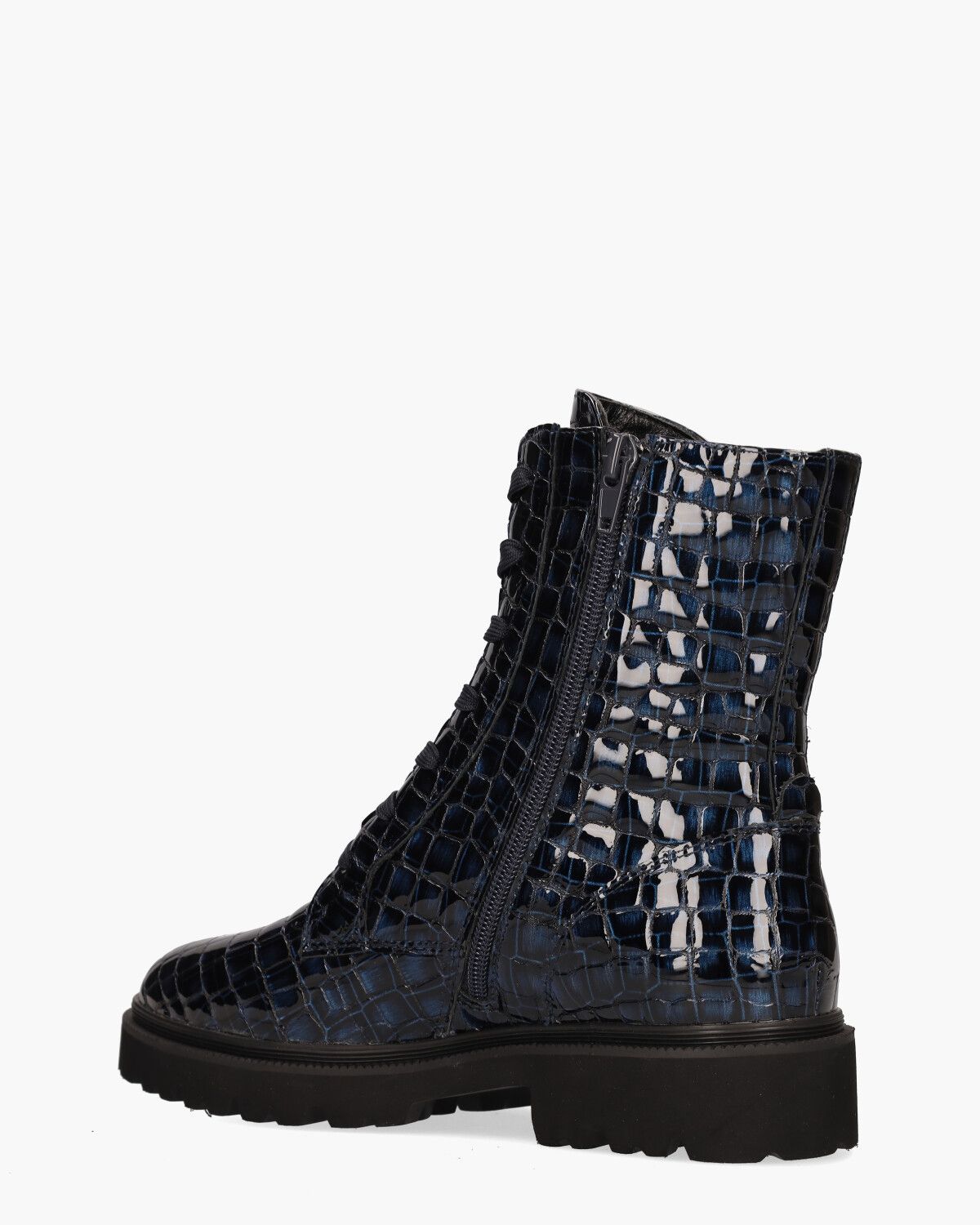 Verine Donkerblauw/Petrol Dames Veterboots