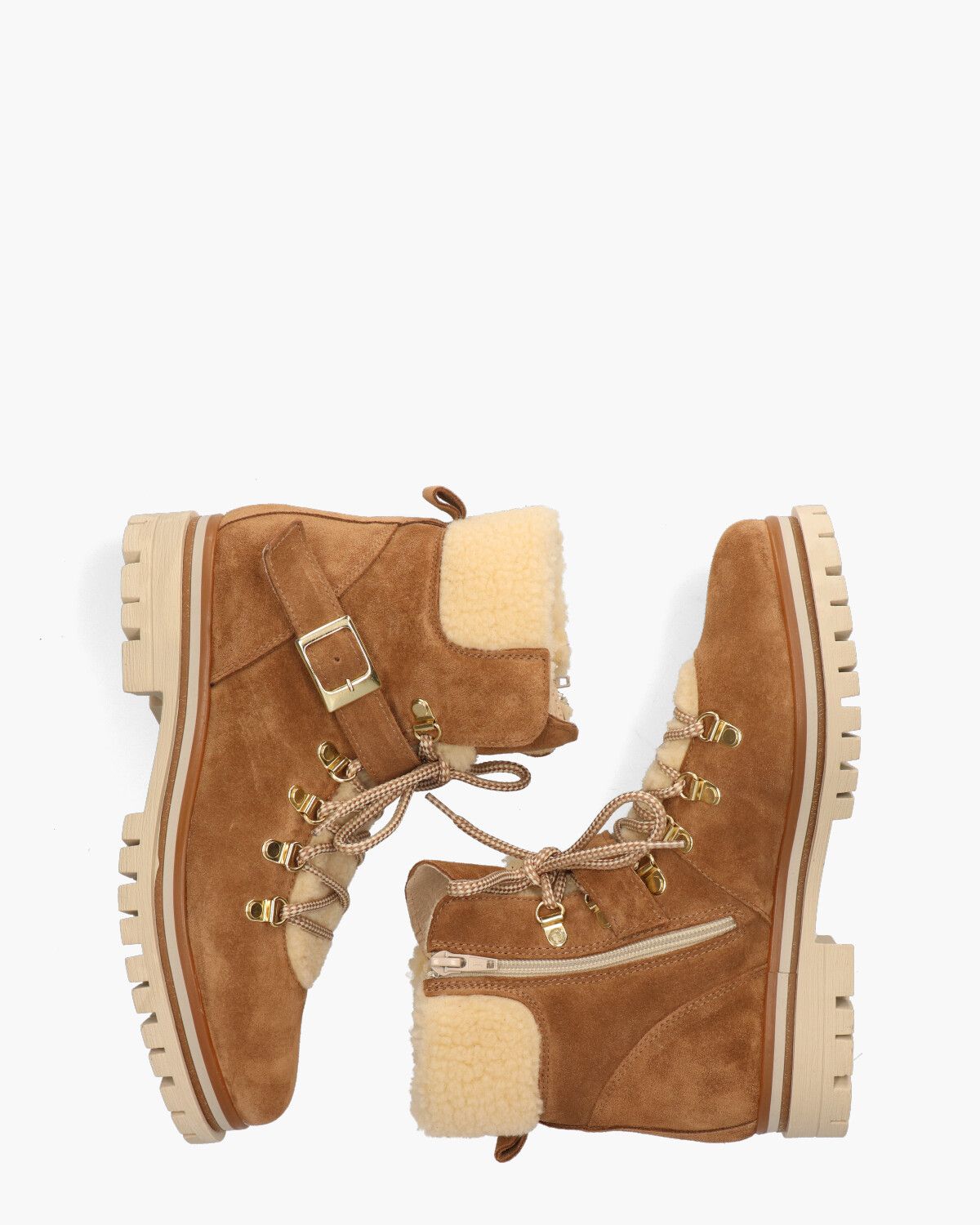 Nyla Bruin/Cognac Dames Veterboots