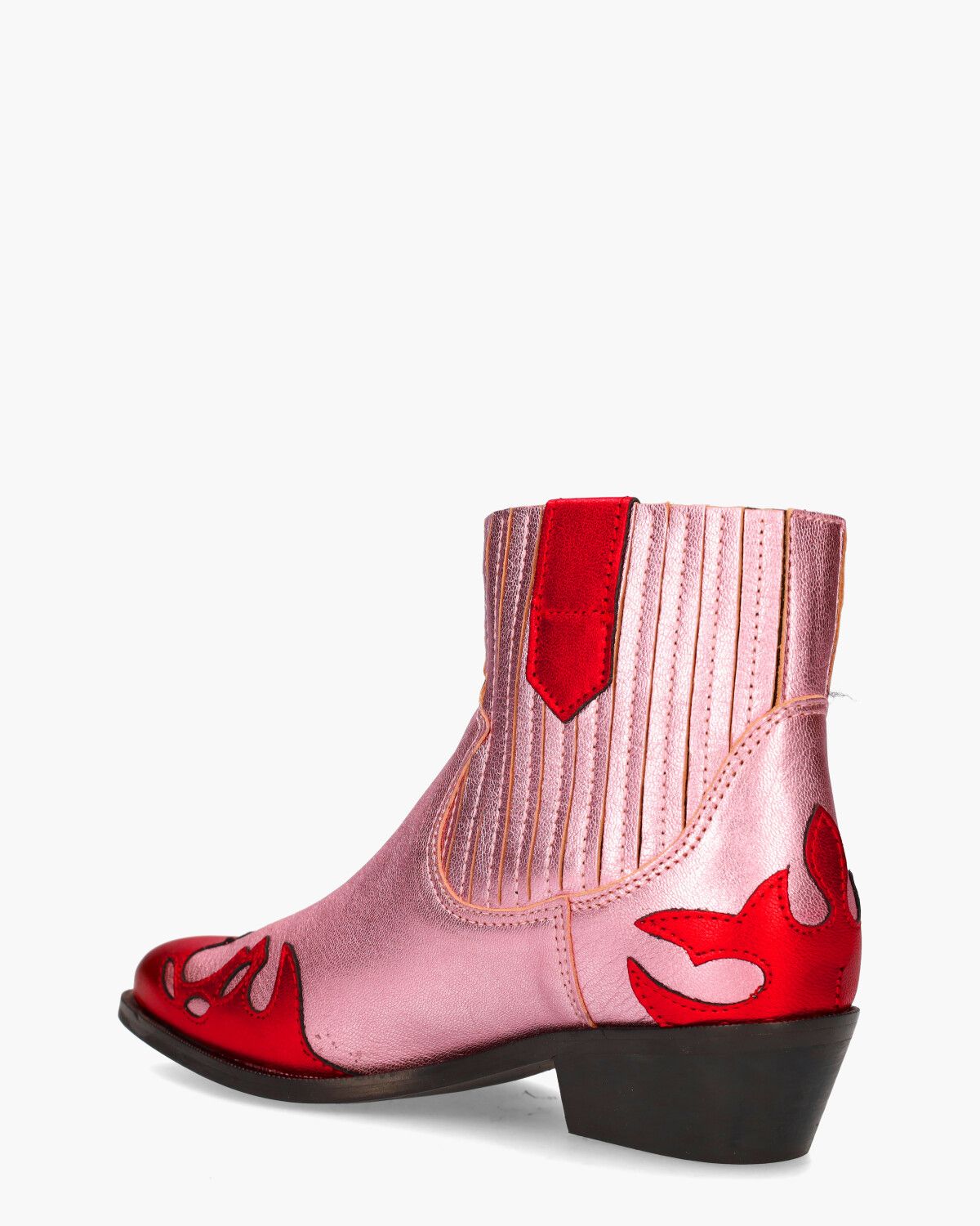 Schaken Onaangeroerd Glans Dwrs Label Austin Metallic Roze/Red Dames Enkelboots - Van Arendonk